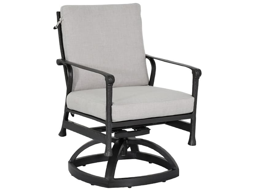 Castelle Marquis Formal Dining Aluminum Swivel Rocker Outdoor Patio Dining Arm Chair