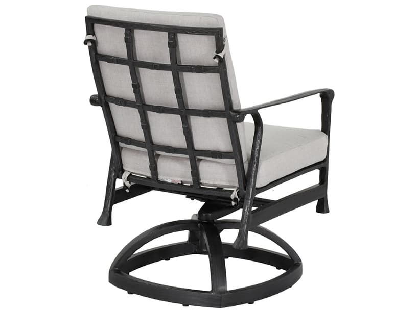 Castelle Marquis Formal Dining Aluminum Swivel Rocker Outdoor Patio Dining Arm Chair
