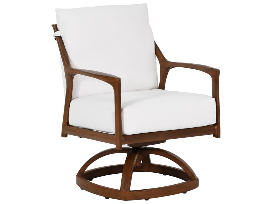 Castelle Berkeley Cushion Dining Aluminum Swivel Rocker Patio Dining Arm Chair