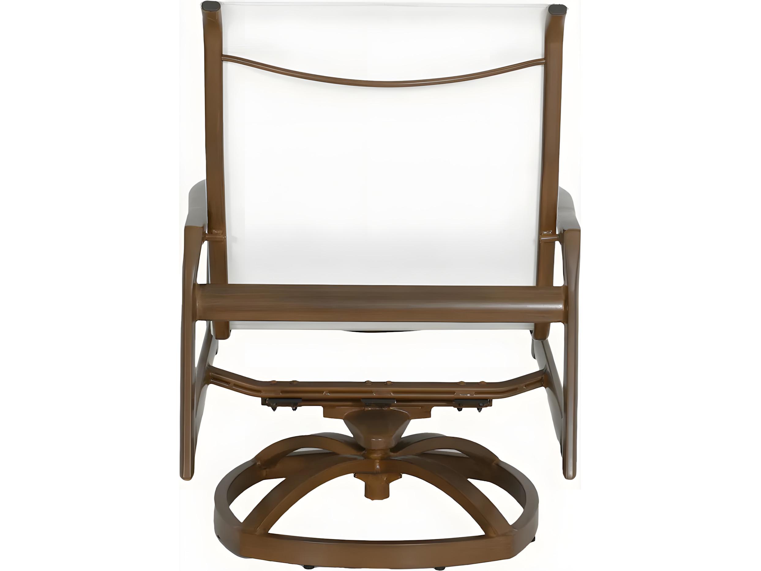 Castelle Berkeley Sling Cast Aluminum Swivel Rocker Lounge Chair