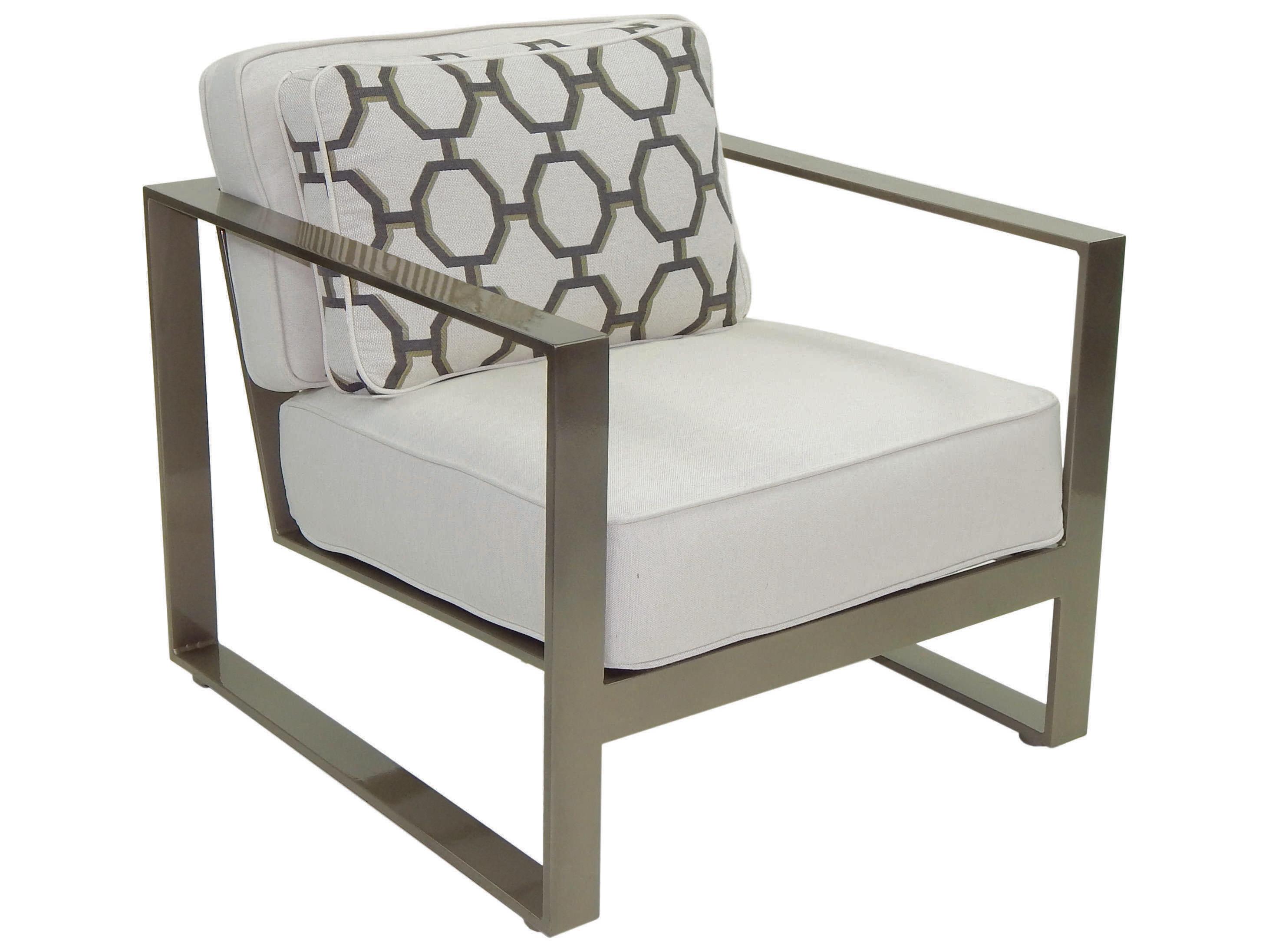 Castelle Park Place Deep Seating Cushion Cast Aluminum Outdoor Lounge Chair with One Pillow