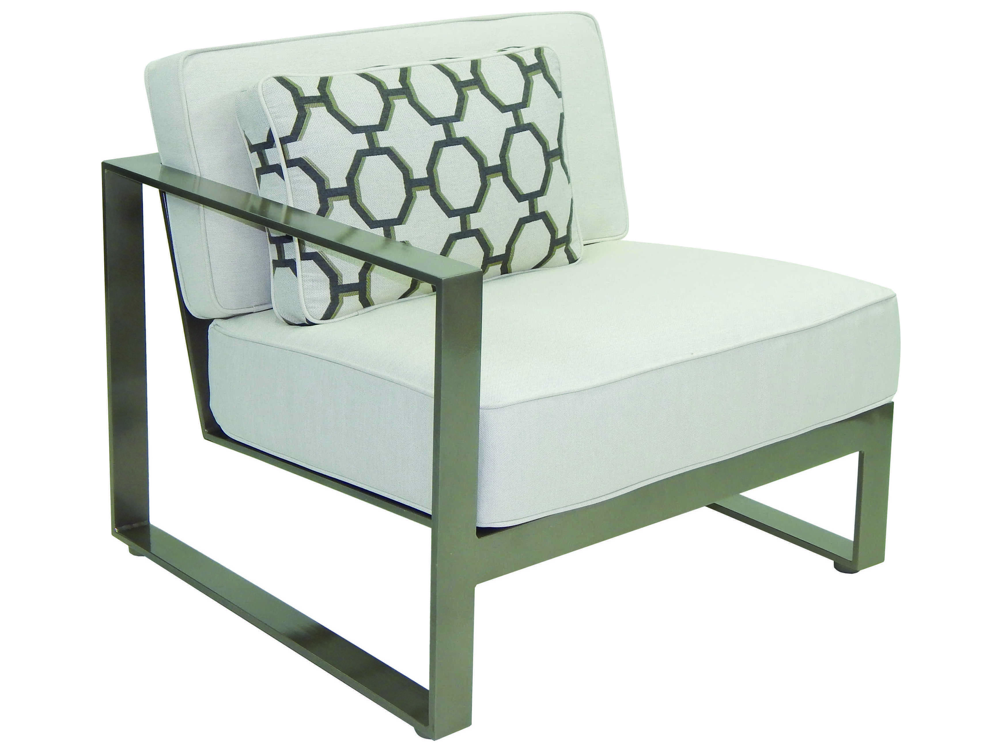 Castelle Park Place Sectional Cast Aluminum Right Arm Lounge Unit with One Pillow