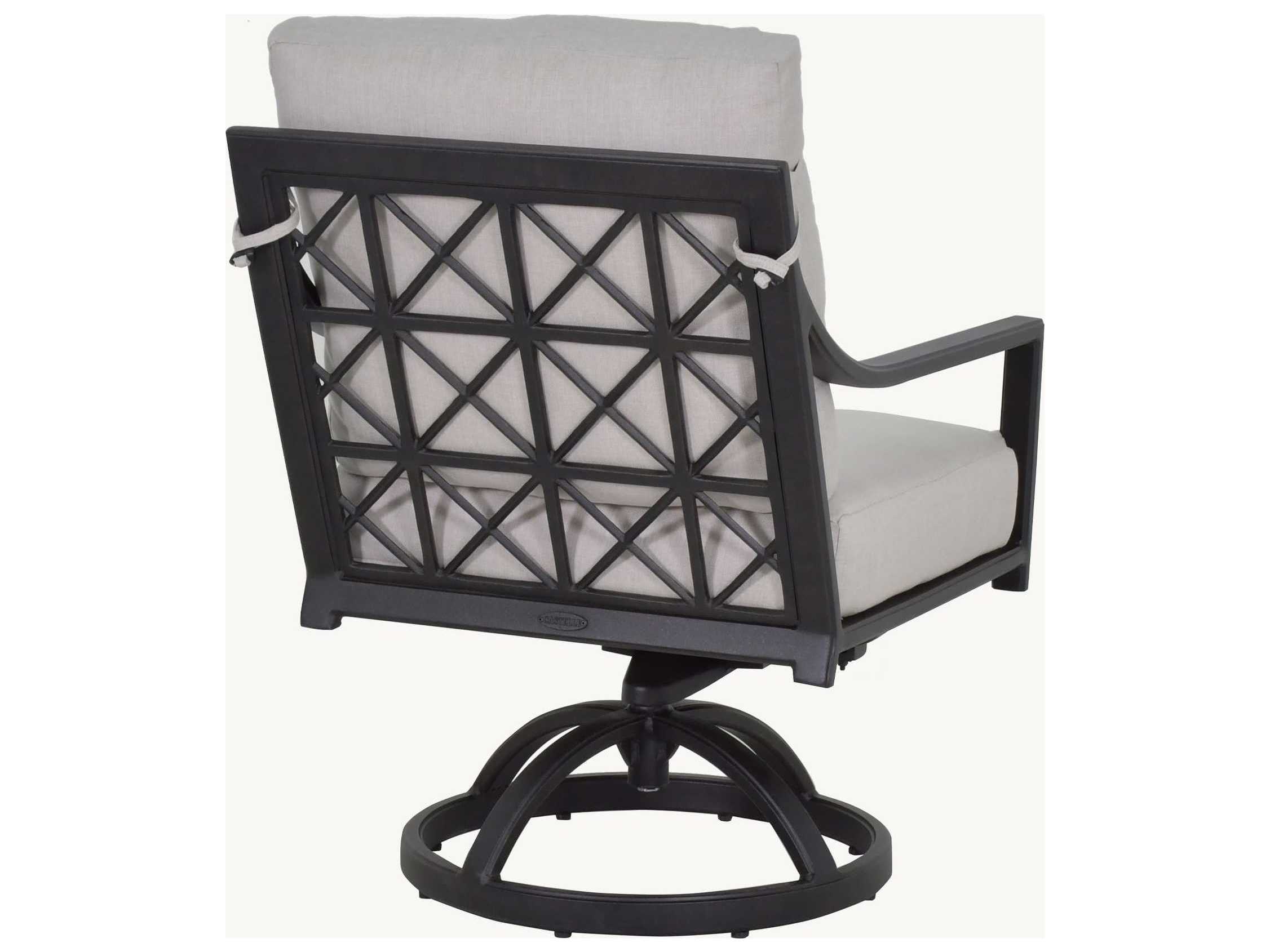 Castelle Saxton Cushion Aluminum Swivel Outdoor Rocker Dining Arm Chair