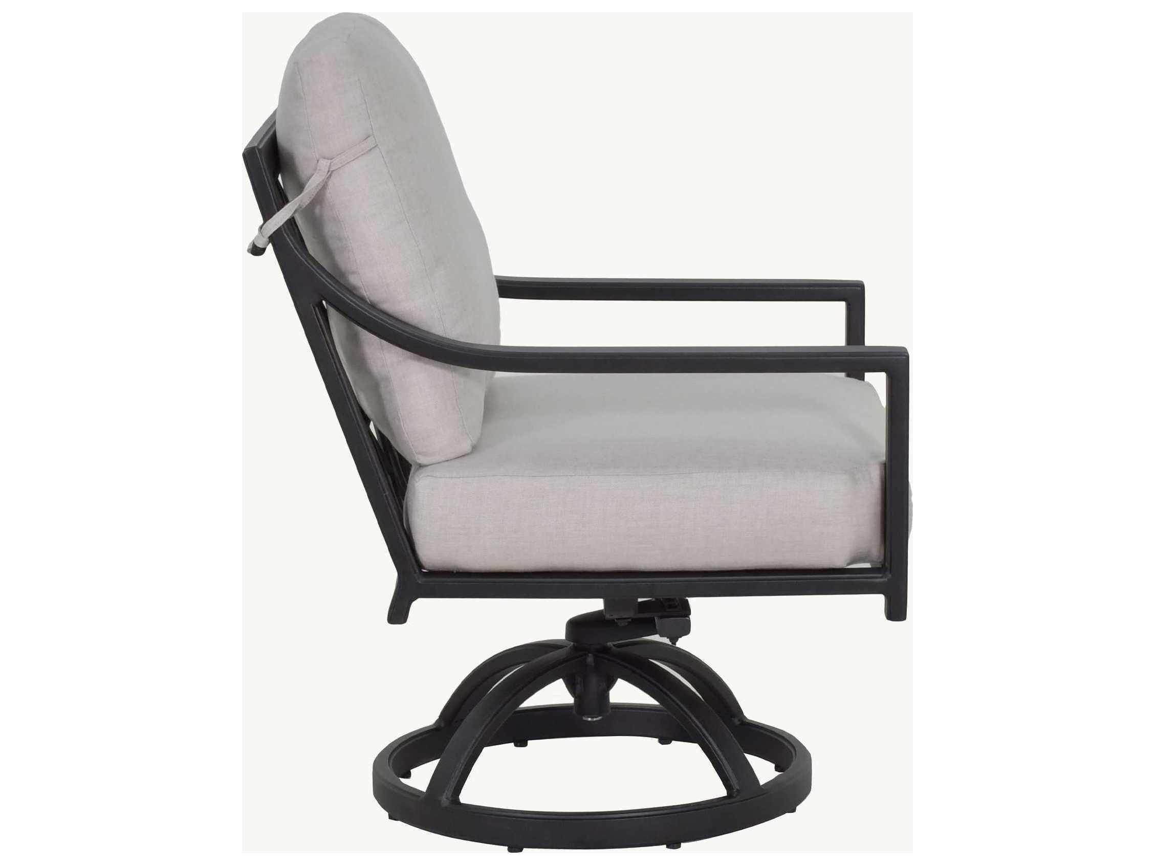 Castelle Saxton Cushion Aluminum Swivel Outdoor Rocker Dining Arm Chair