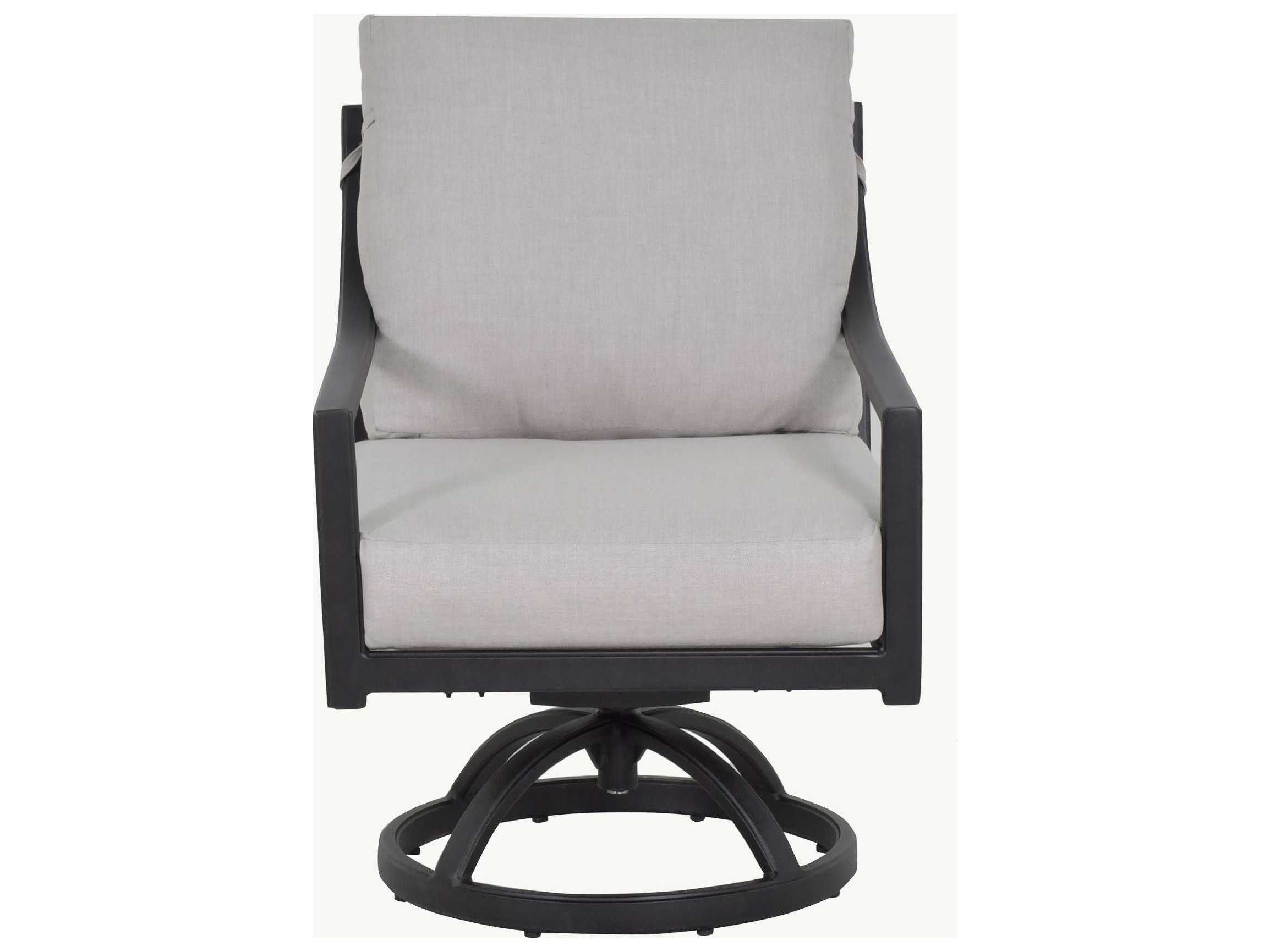 Castelle Saxton Cushion Aluminum Swivel Outdoor Rocker Dining Arm Chair