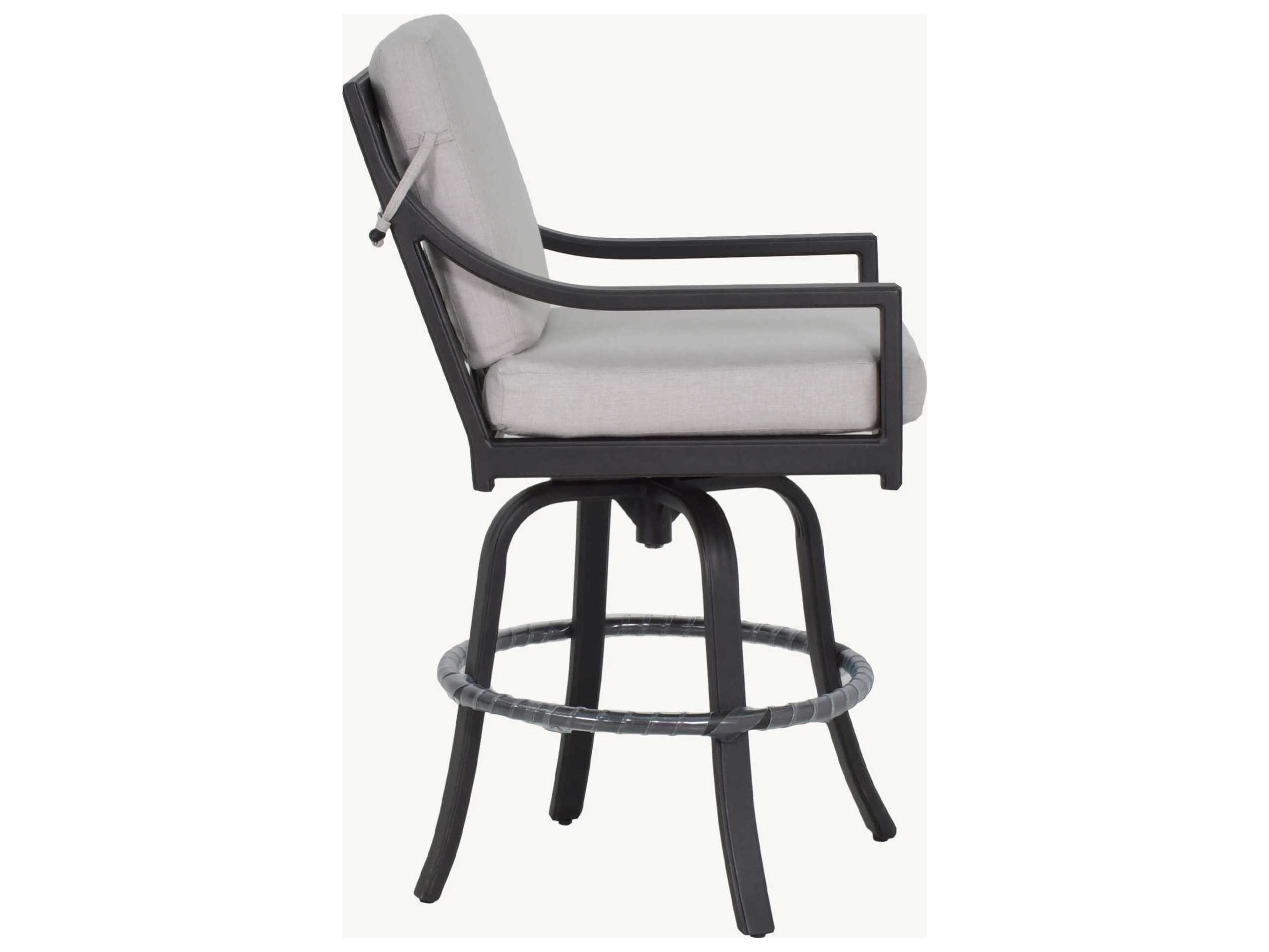 Castelle Saxton Cushion Dining Aluminum Swivel Patio Bar Stool