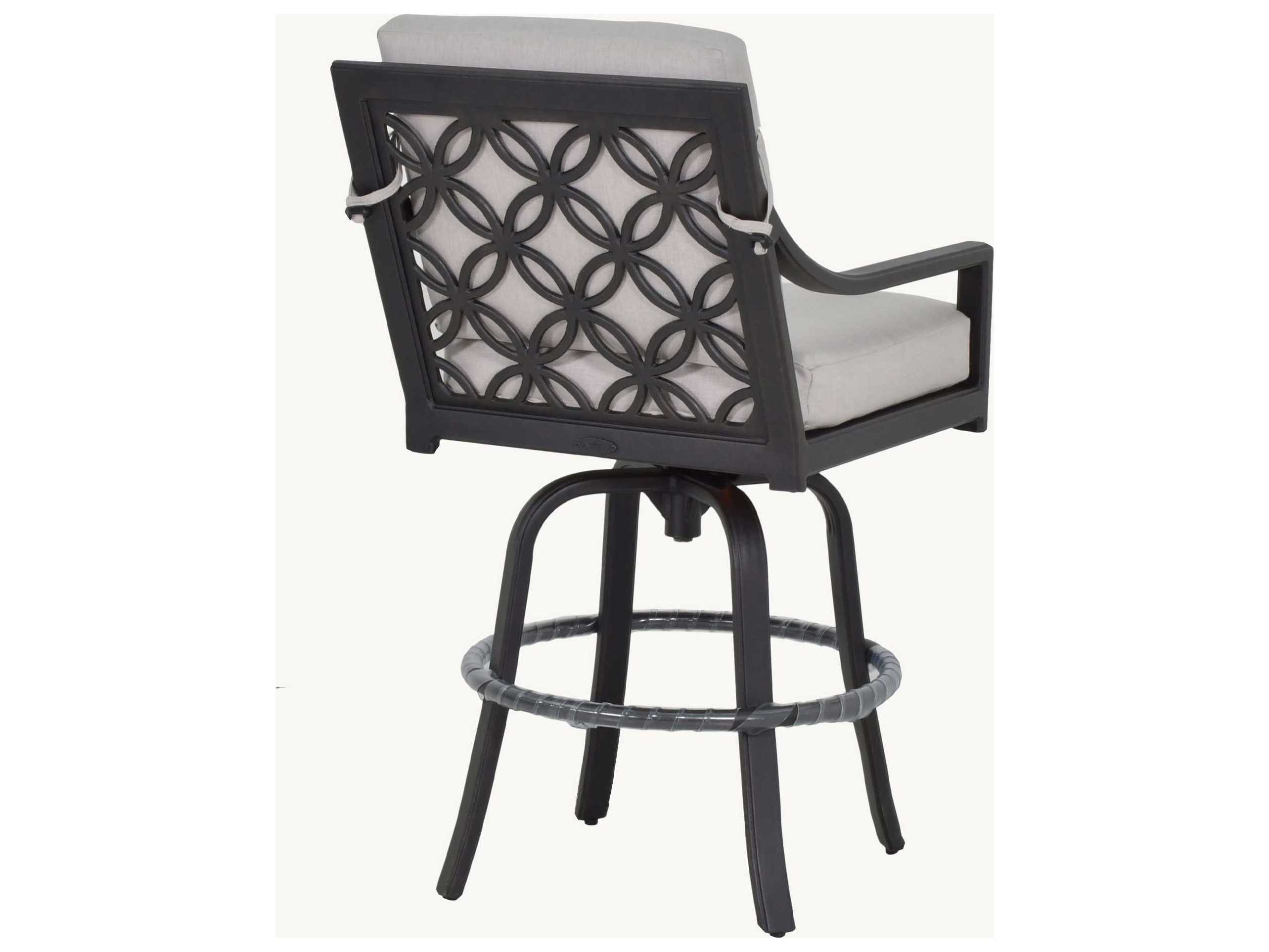 Castelle Saxton Cushion Dining Aluminum Swivel Patio Bar Stool