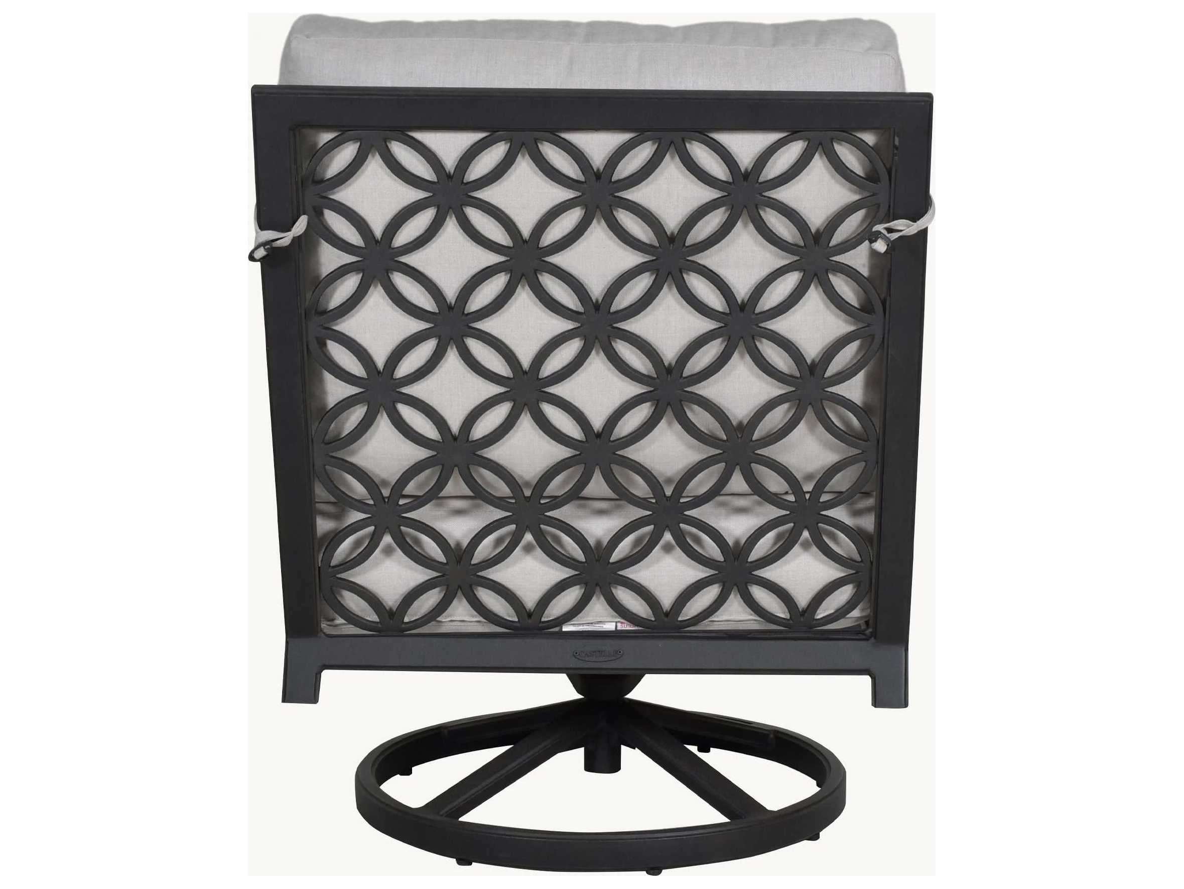 Castelle Saxton Deep Seating Aluminum High Back Swivel Rocker Outdoor Lounge Chair