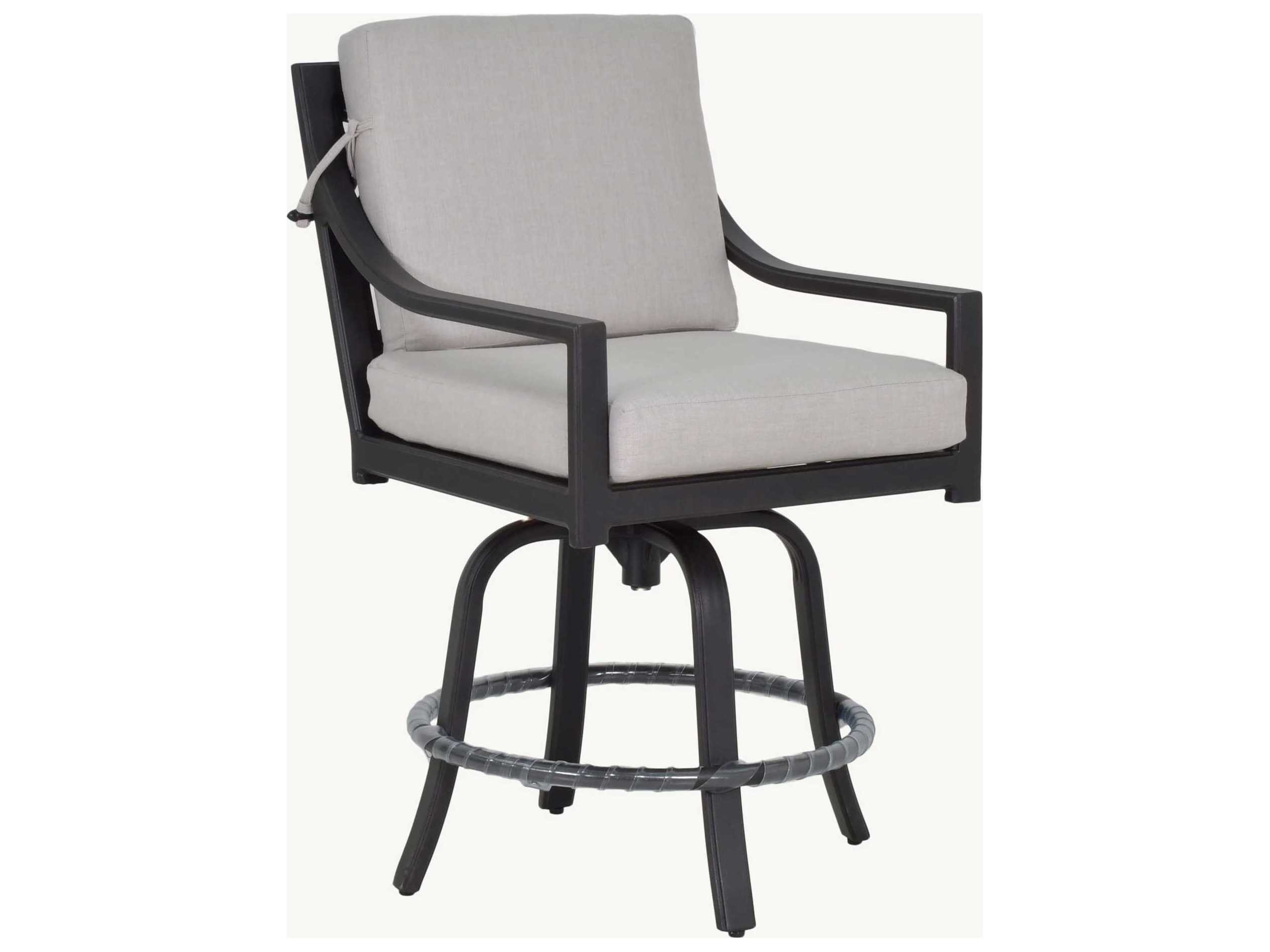 Castelle Saxton Cushion Dining Aluminum Swivel Outdoor Patio Counter Stool
