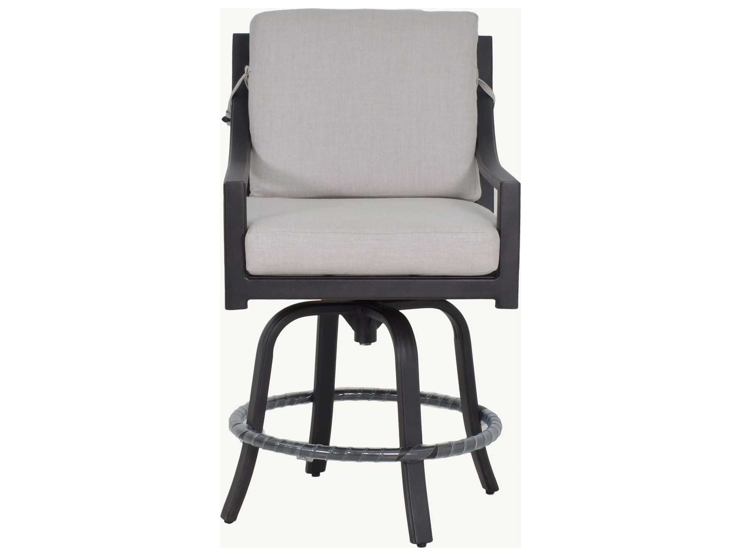 Castelle Saxton Cushion Dining Aluminum Swivel Outdoor Patio Counter Stool