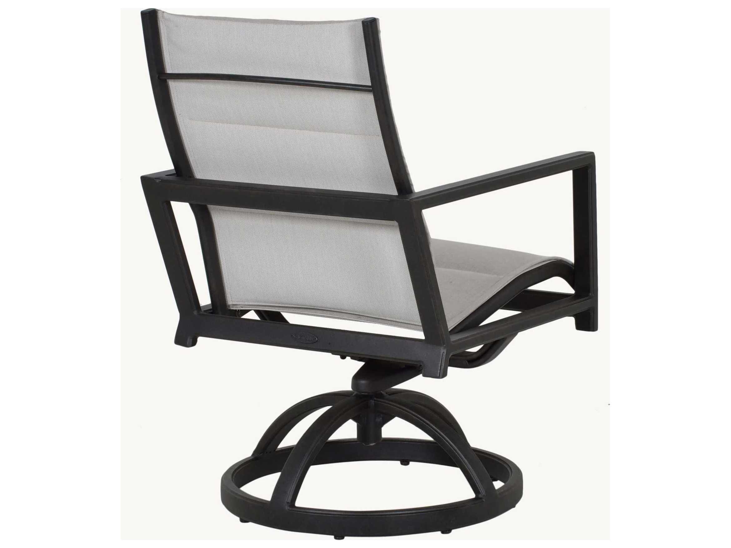 Castelle Saxton Sling Aluminum Swivel Rocker Outdoor Patio Dining Arm Chair
