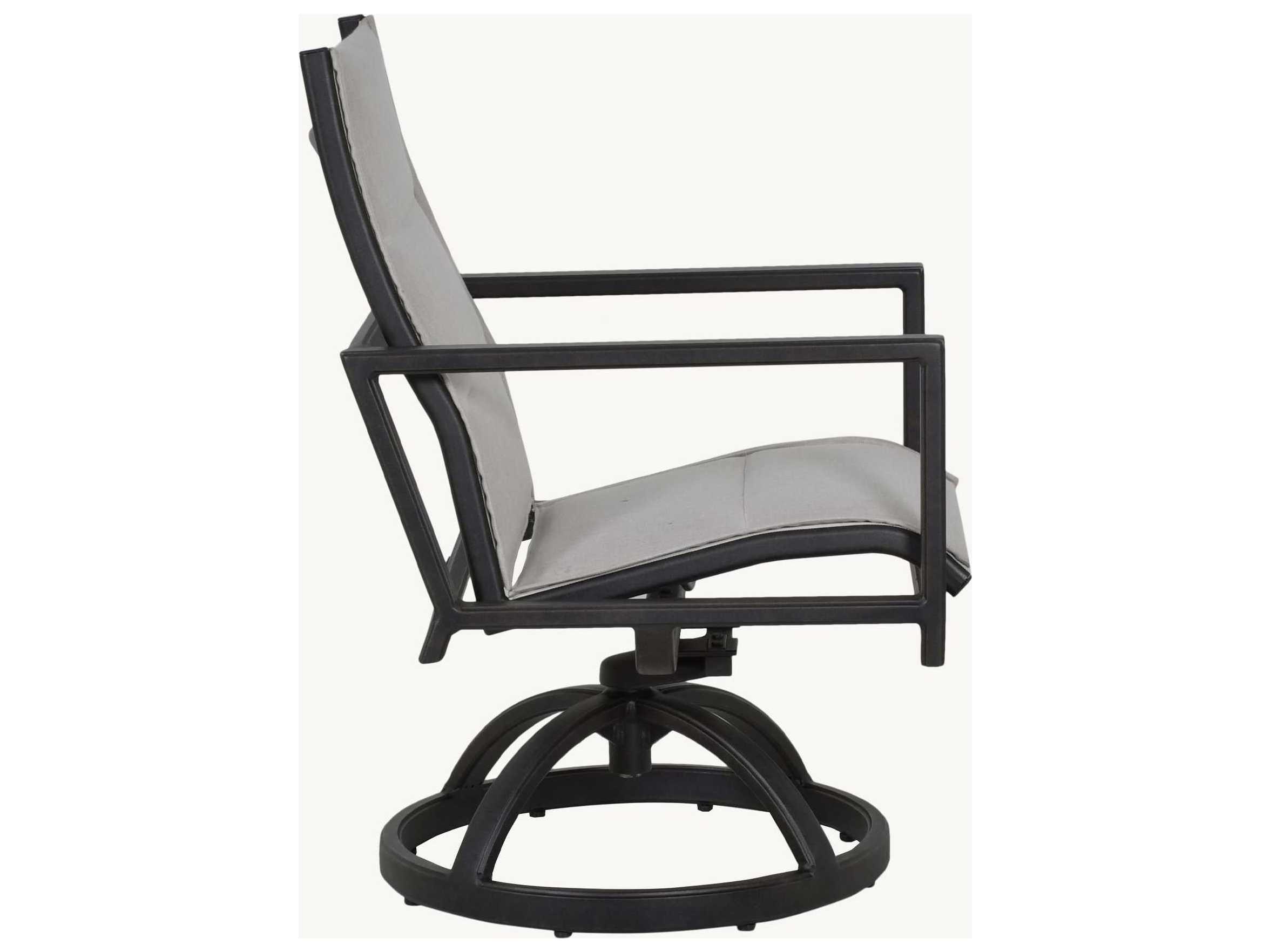 Castelle Saxton Sling Aluminum Swivel Rocker Outdoor Patio Dining Arm Chair