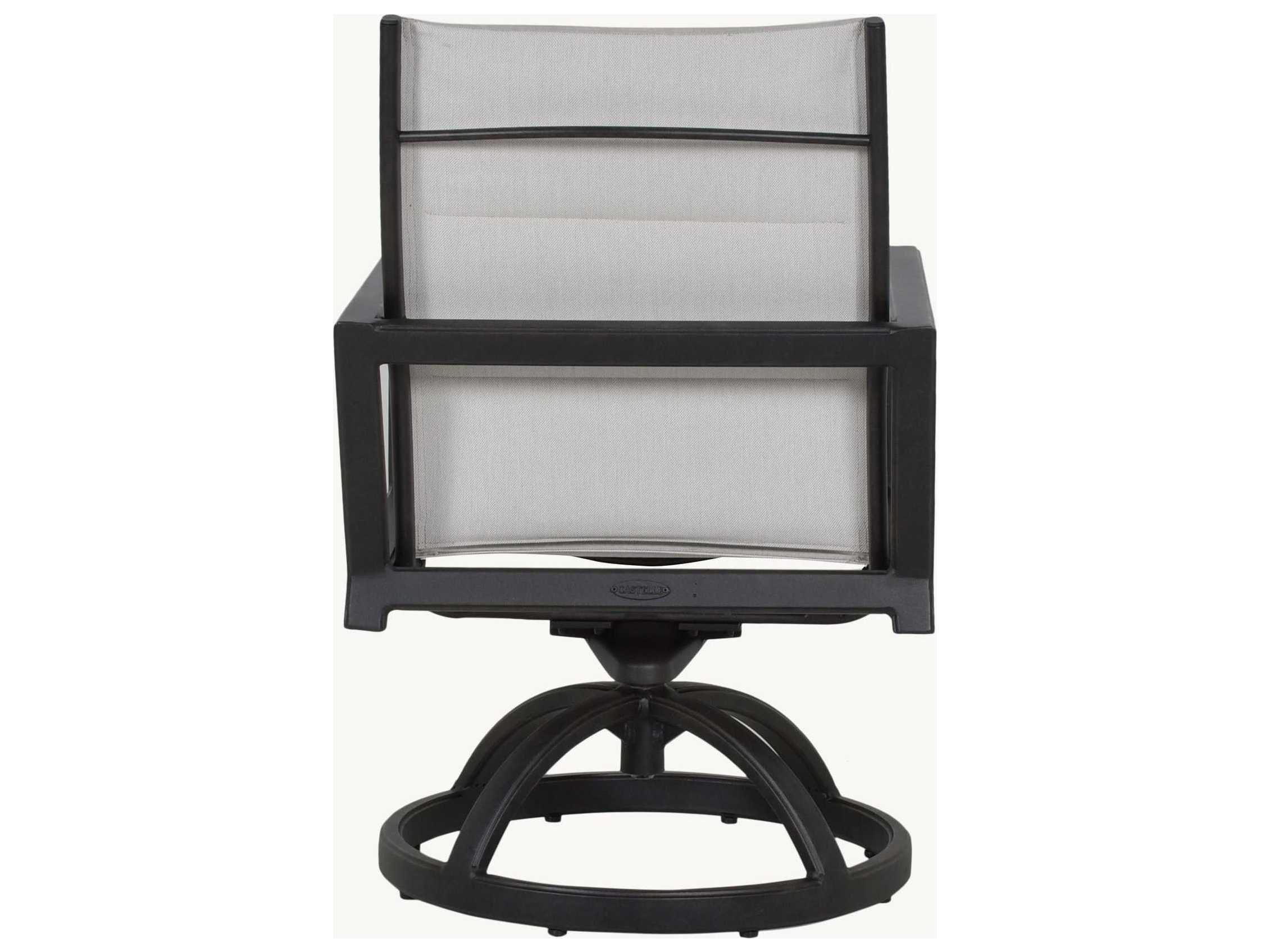 Castelle Saxton Sling Aluminum Swivel Rocker Outdoor Patio Dining Arm Chair