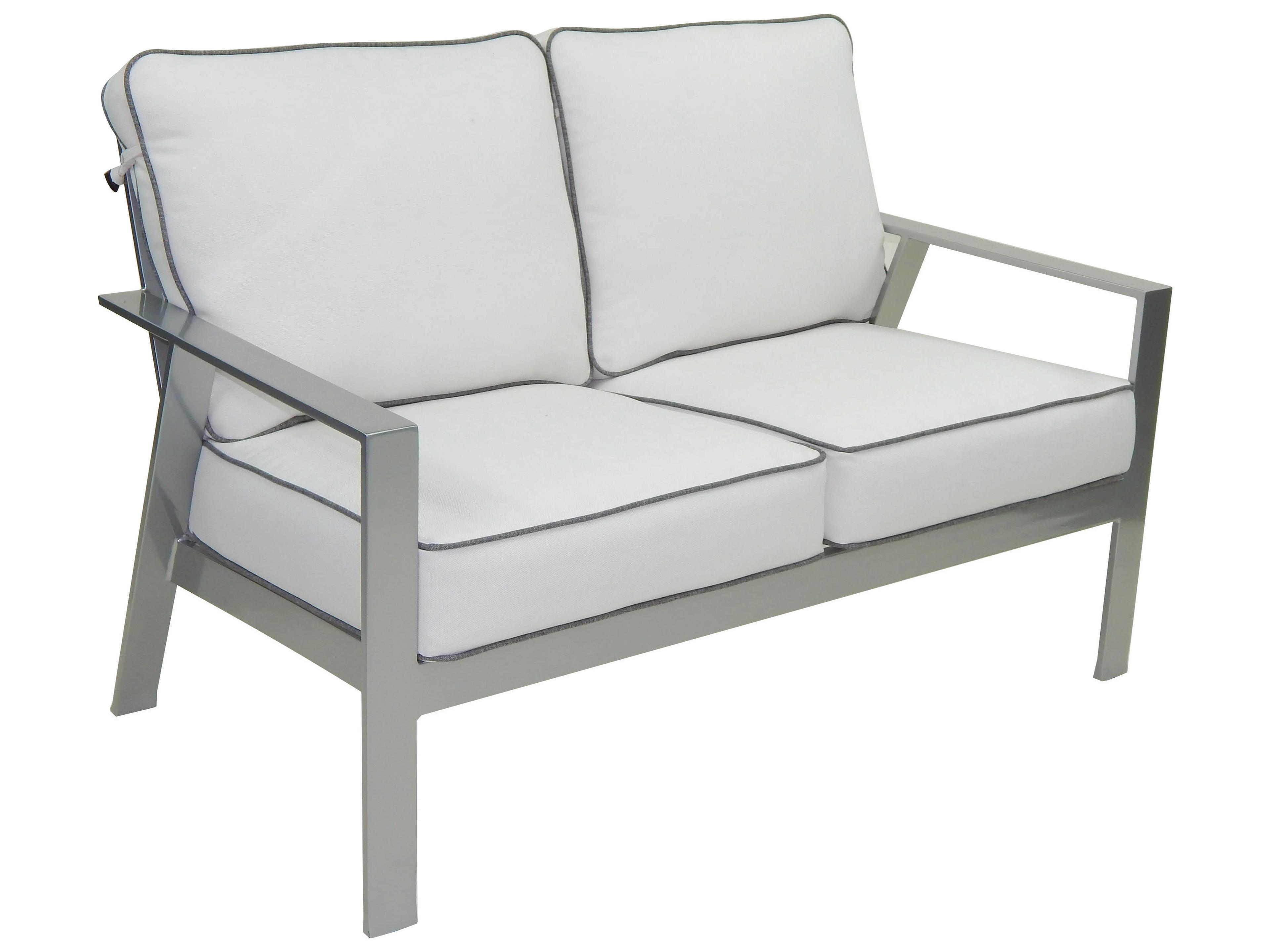 Castelle Trento Deep Seating Cushion Cast Aluminum Outdoor Loveseat
