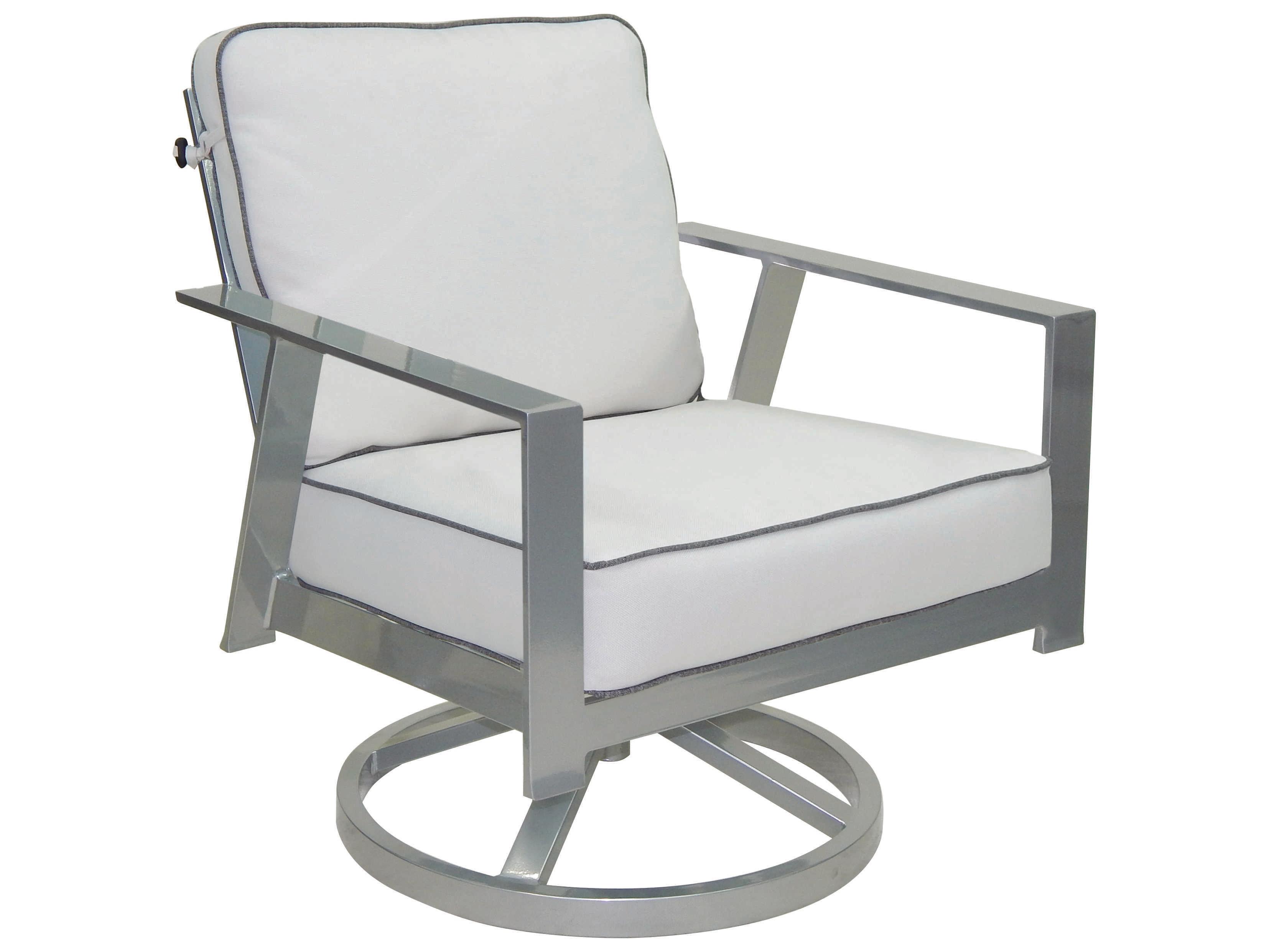 Castelle Trento Deep Seating Cushion Cast Aluminum Swivel Rocker Patio Lounge Chair