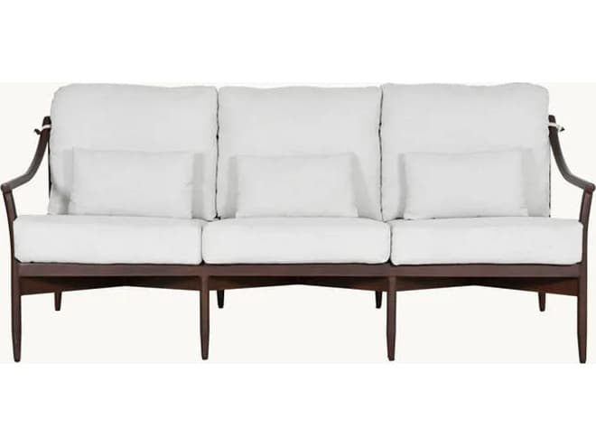 Castelle Larga Cushion Aluminum Outdoor Sofa with Two Accent Pillows