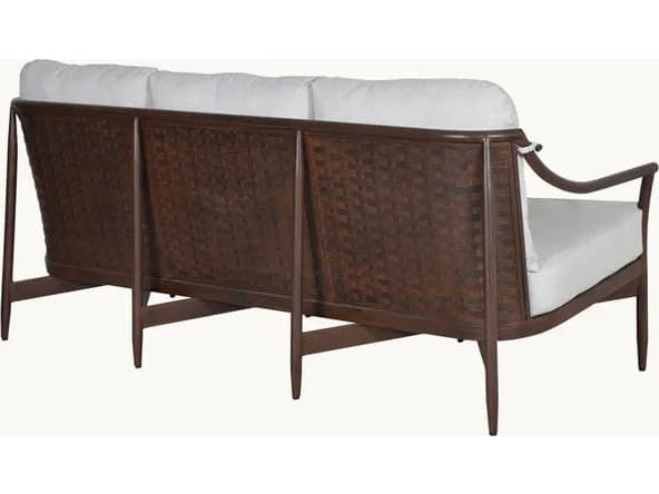 Castelle Larga Cushion Aluminum Outdoor Sofa with Two Accent Pillows