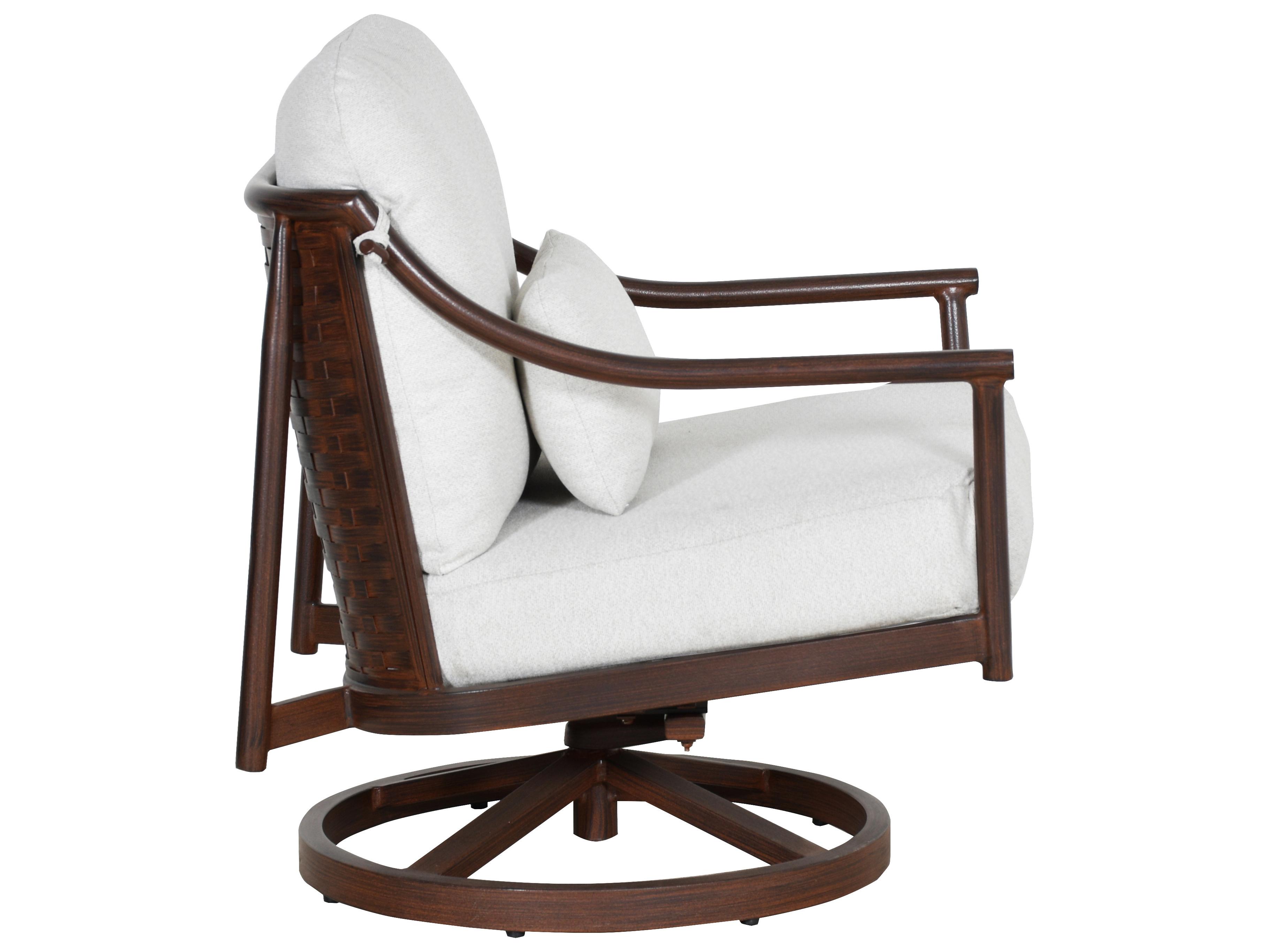 Castelle Larga Cushion Aluminum Swivel Rocker Patio Lounge Chair with One Accent Pillow