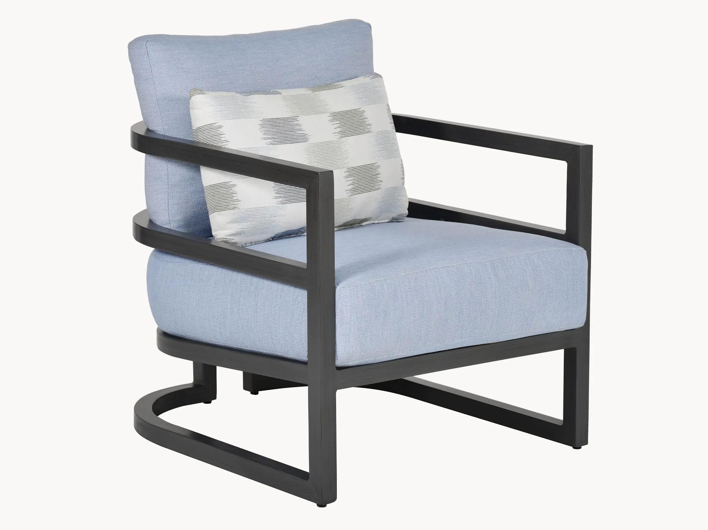 Castelle Gala Cushion Aluminum Outdoor Lounge Chair with Accent Pillow