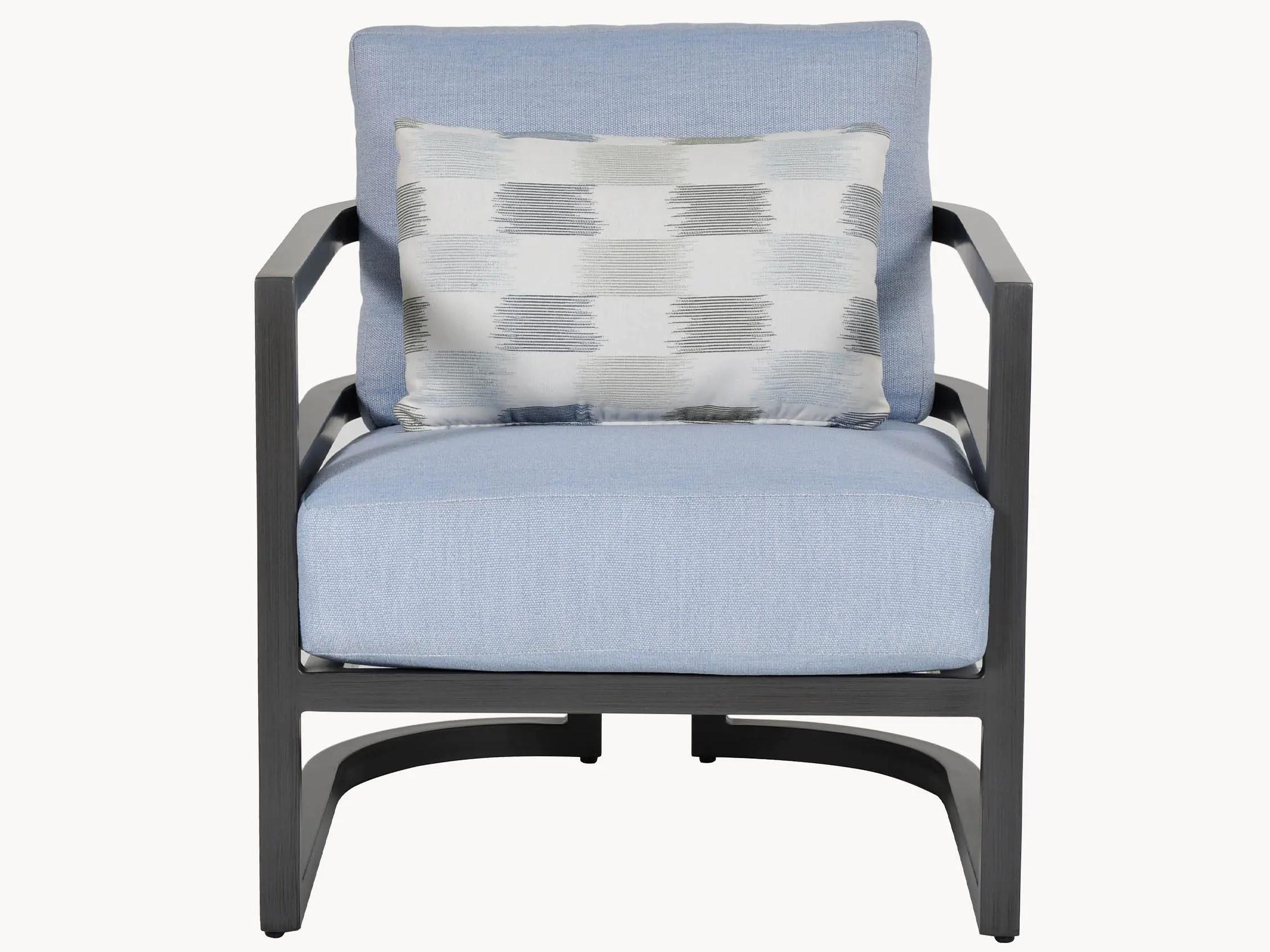 Castelle Gala Cushion Aluminum Outdoor Lounge Chair with Accent Pillow