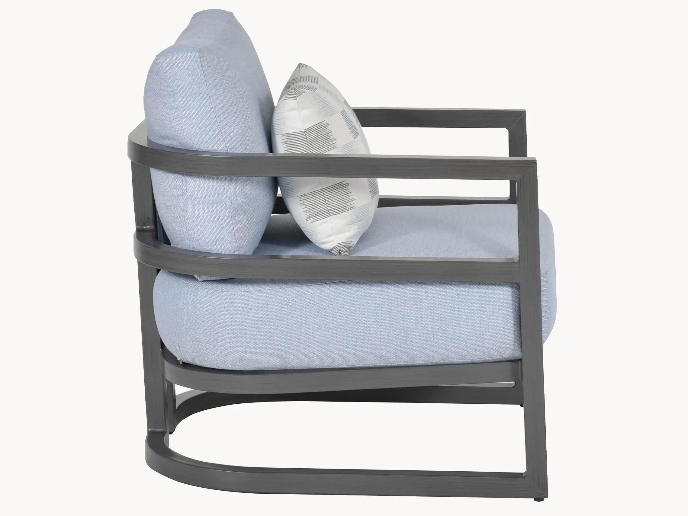 Castelle Gala Cushion Aluminum Outdoor Lounge Chair with Accent Pillow
