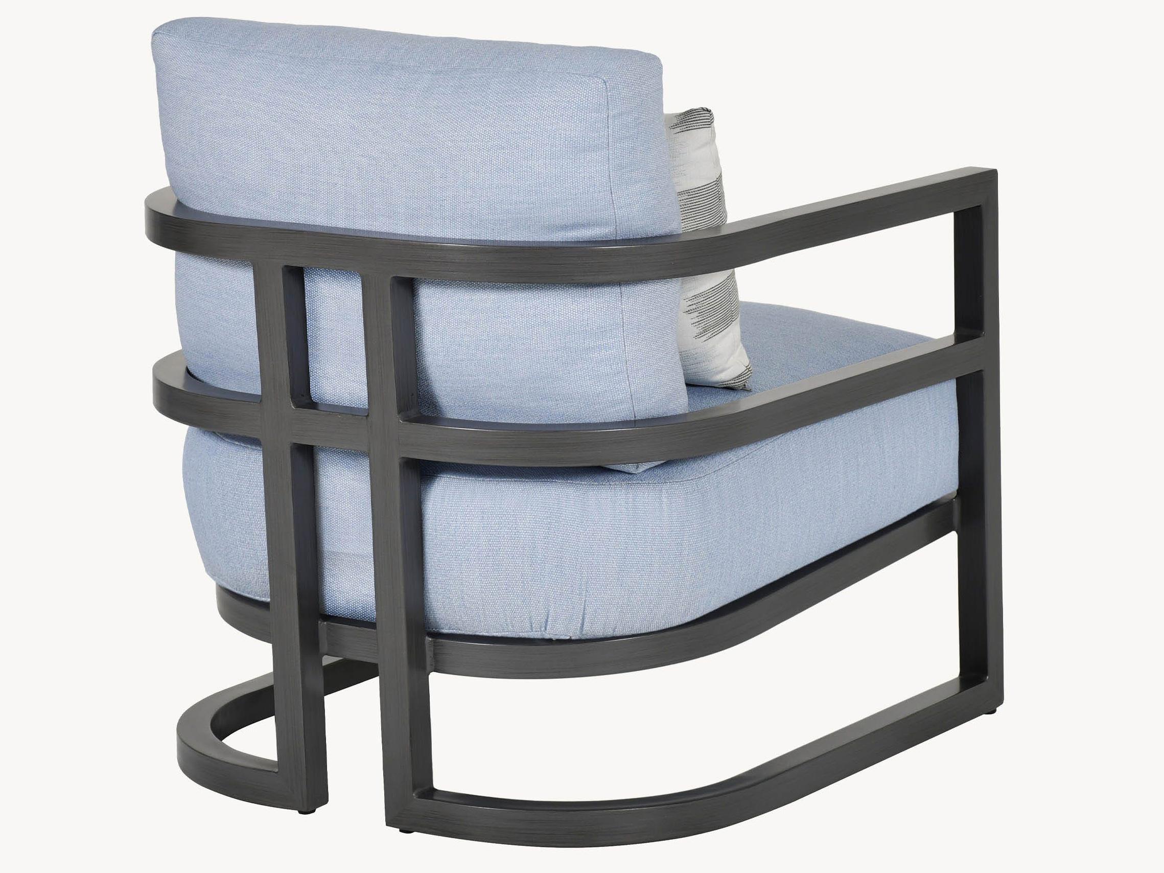 Castelle Gala Cushion Aluminum Outdoor Lounge Chair with Accent Pillow