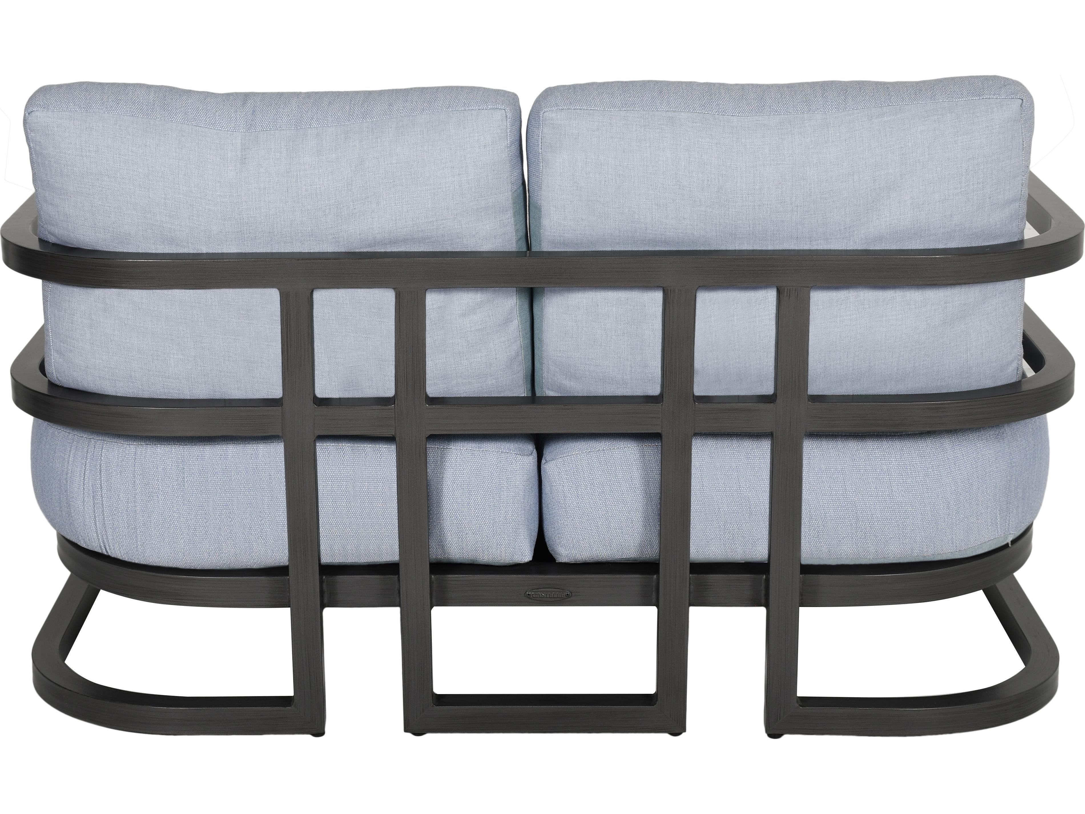 Castelle Gala Cushion Aluminum Outdoor Loveseat with Accent Pillow