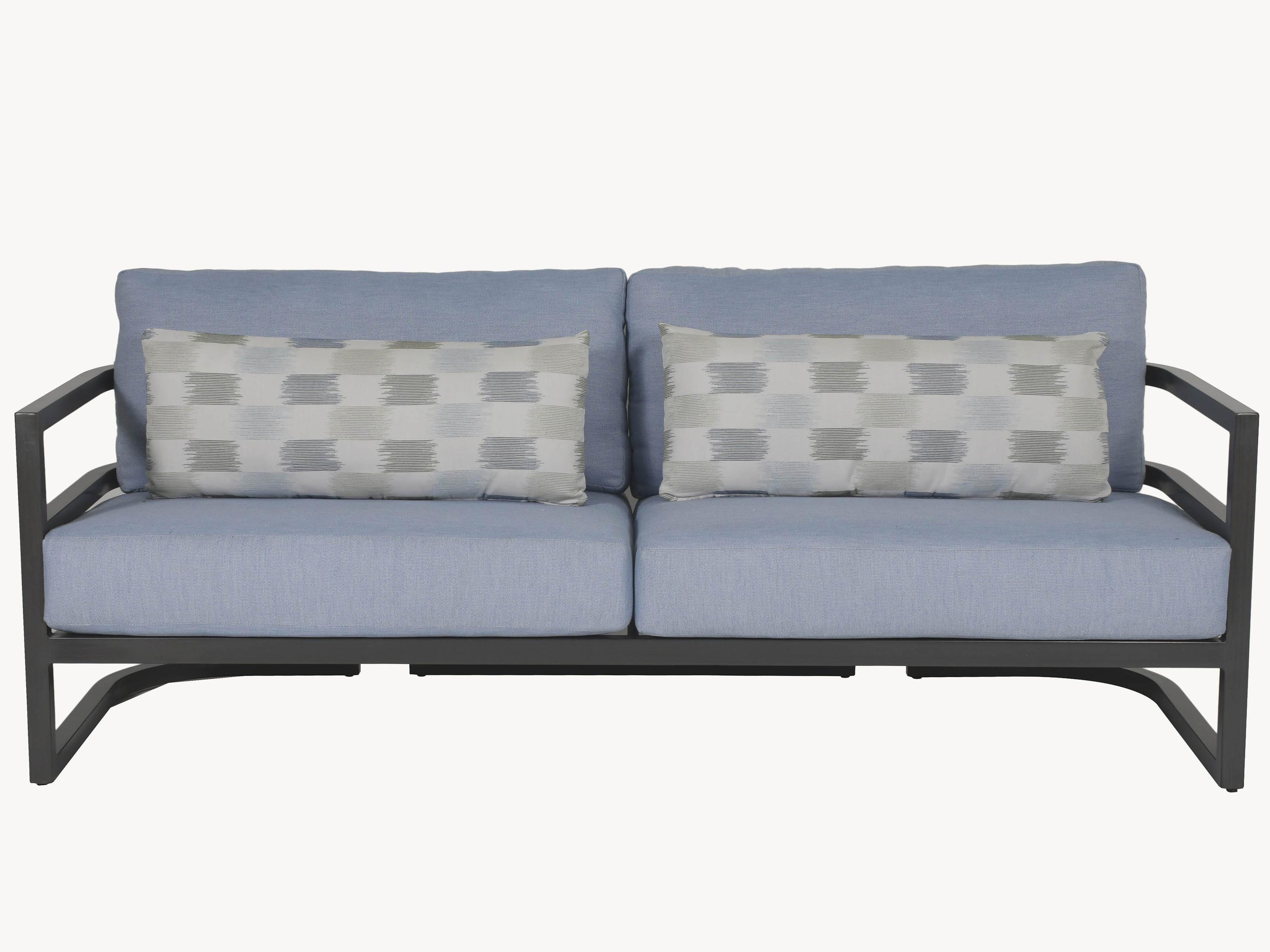 Castelle Gala Cushion Aluminum Outdoor Patio Sofa with Accent Pillow