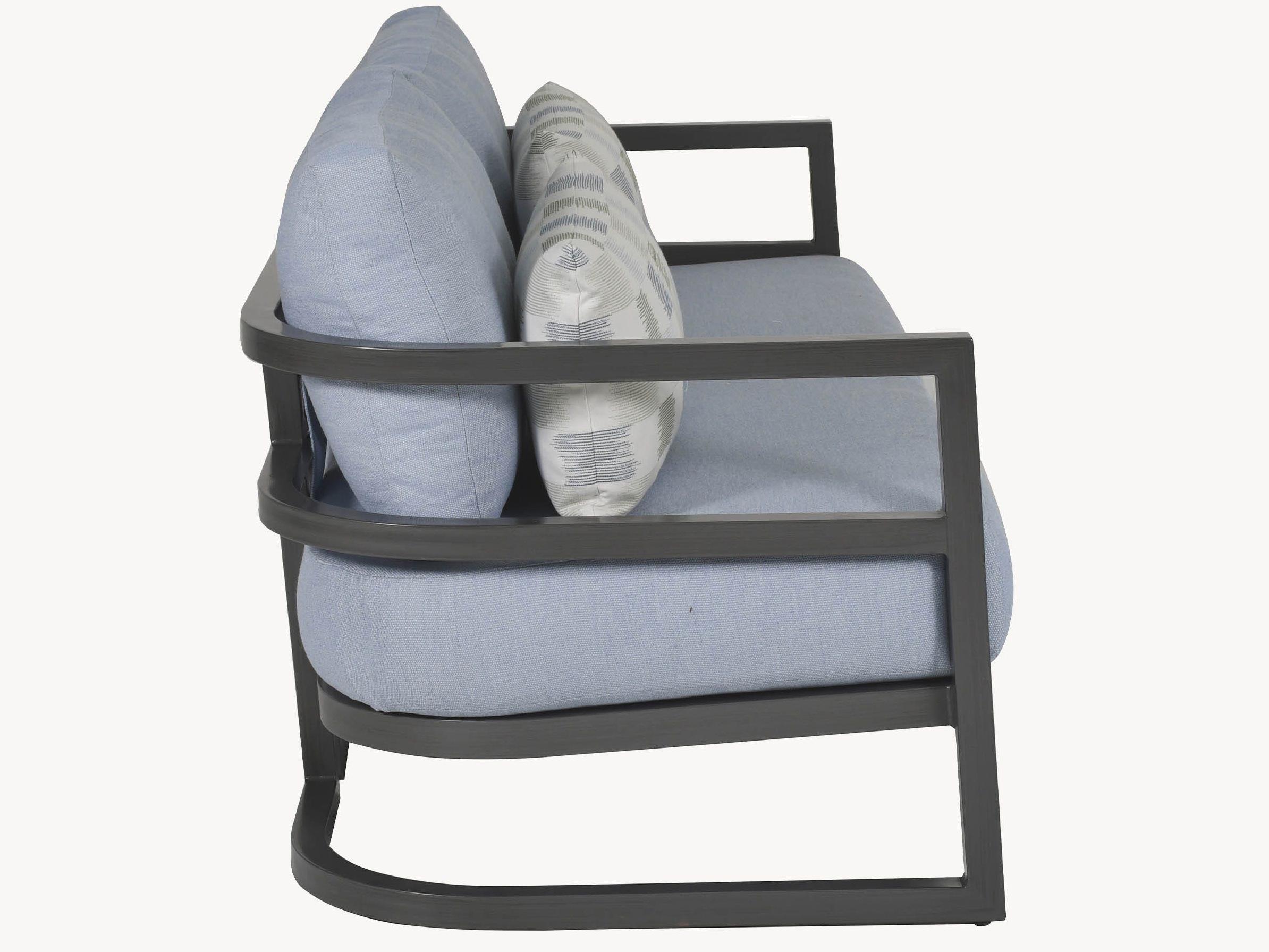 Castelle Gala Cushion Aluminum Outdoor Patio Sofa with Accent Pillow