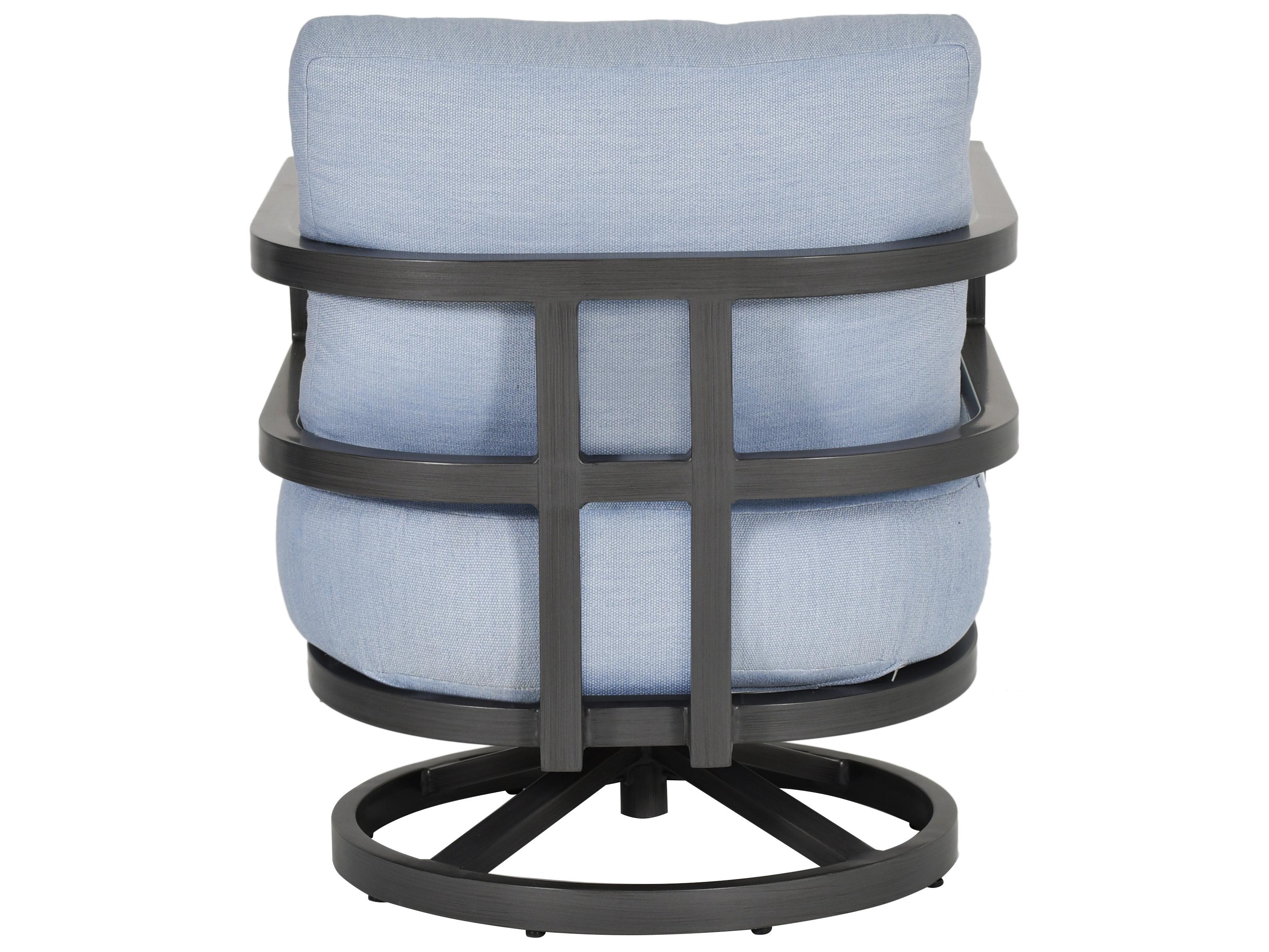Castelle Gala Cushion Aluminum Swivel Rocker Outdoor Patio Lounge Chair with Accent Pillow