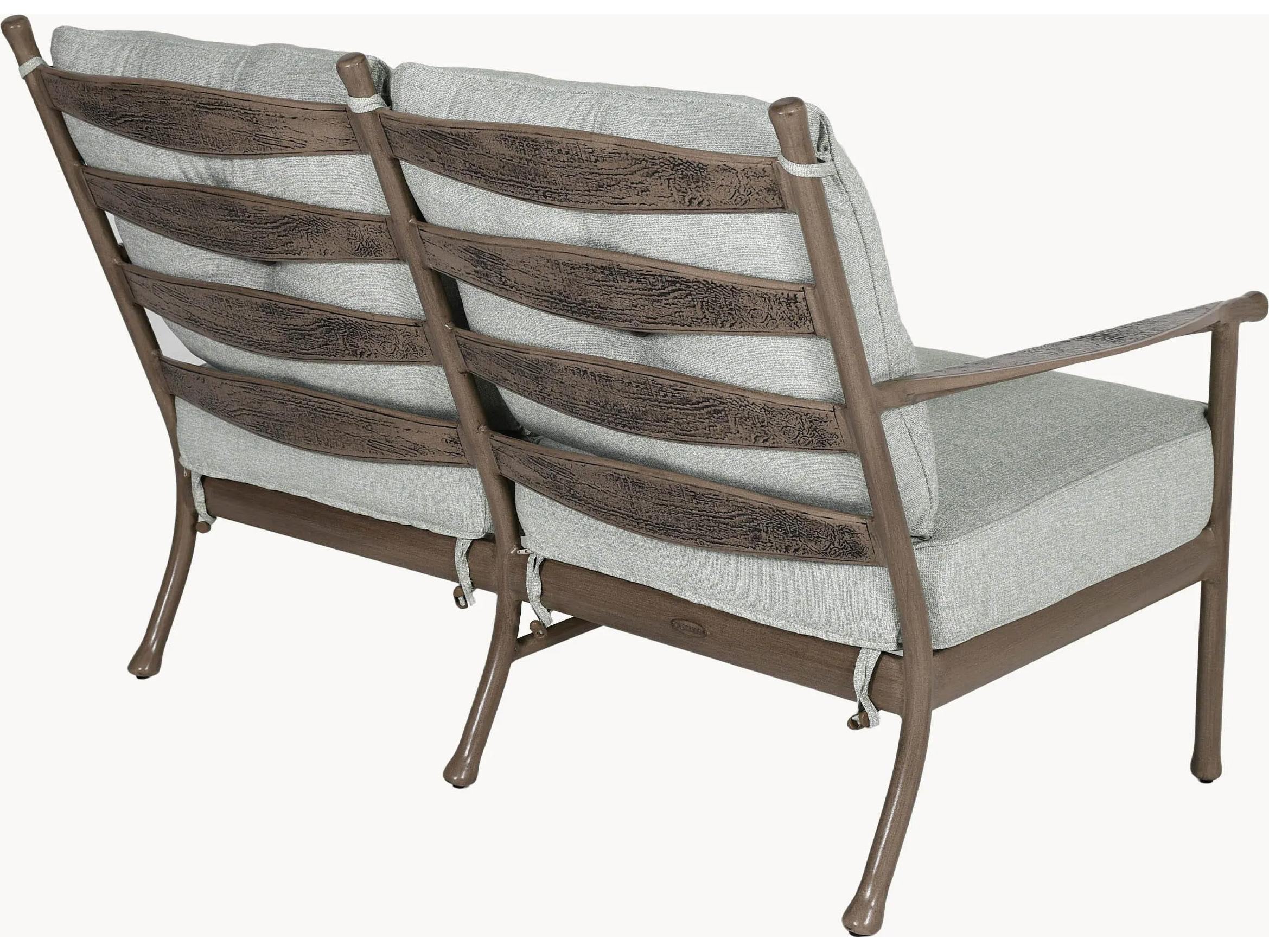 Castelle Lodge Deep Seating Cast Aluminum Outdoor Patio Loveseat