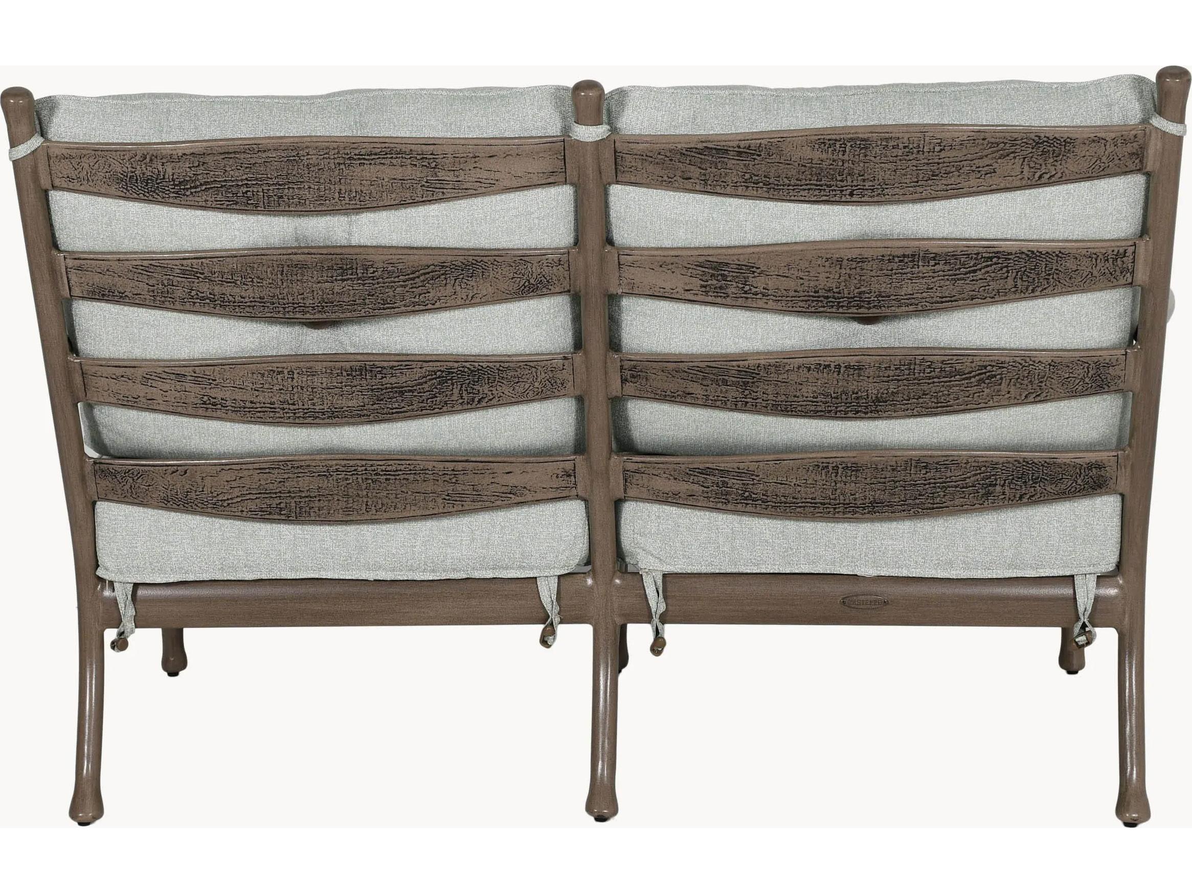 Castelle Lodge Deep Seating Cast Aluminum Outdoor Patio Loveseat