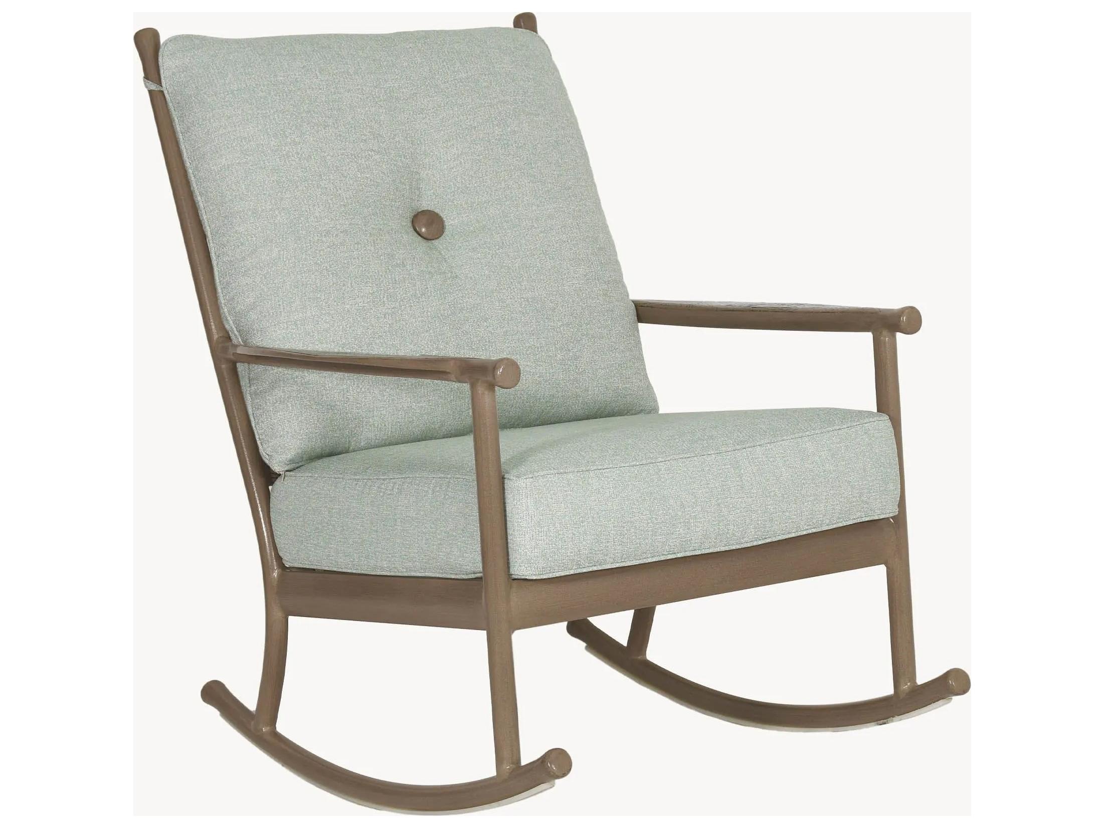 Castelle Lodge Deep Seating Cast Aluminum Ultra High Back Rocking Outdoor Patio Lounge Chair