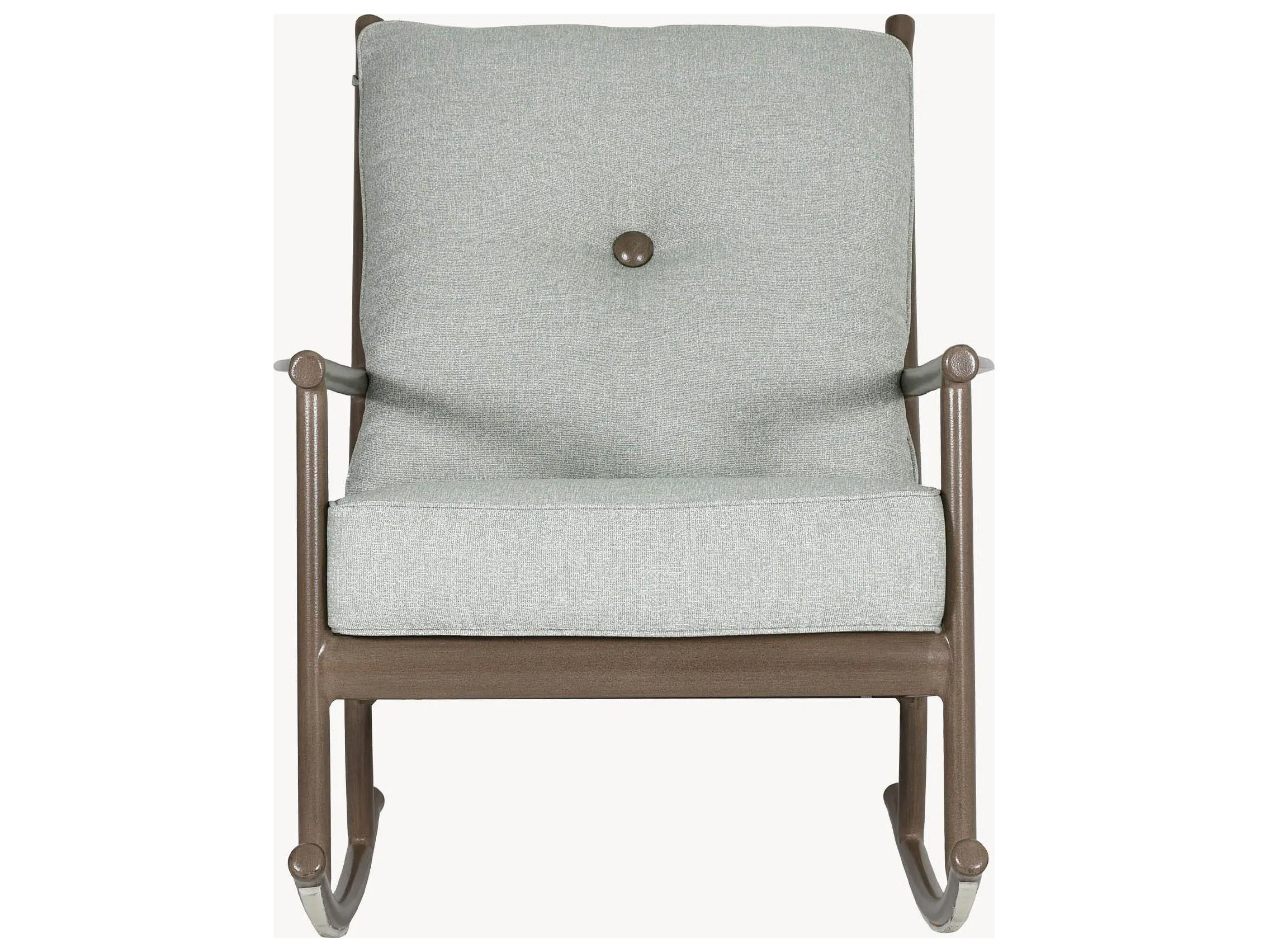 Castelle Lodge Deep Seating Cast Aluminum Ultra High Back Rocking Outdoor Patio Lounge Chair