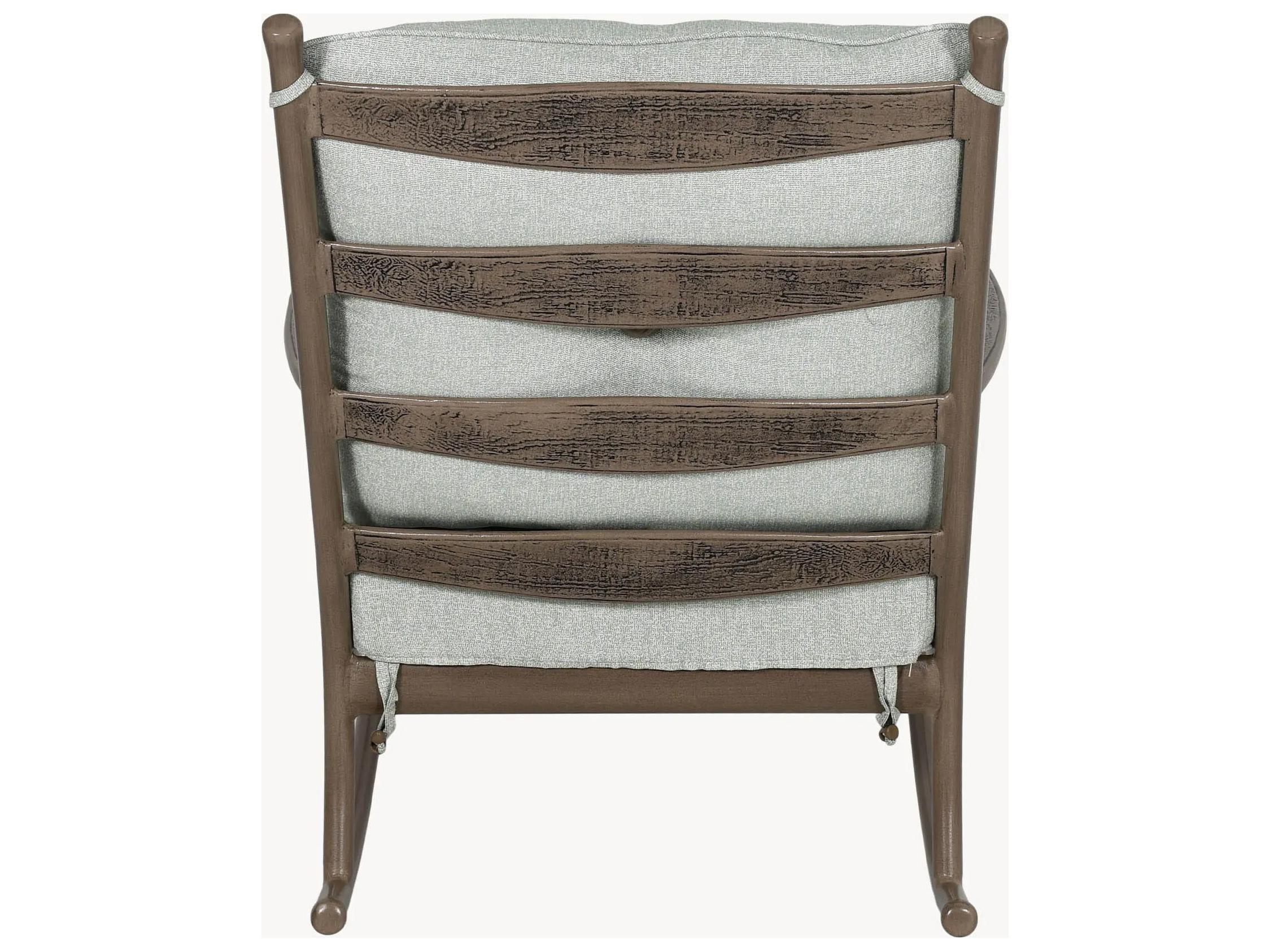 Castelle Lodge Deep Seating Cast Aluminum Ultra High Back Rocking Outdoor Patio Lounge Chair