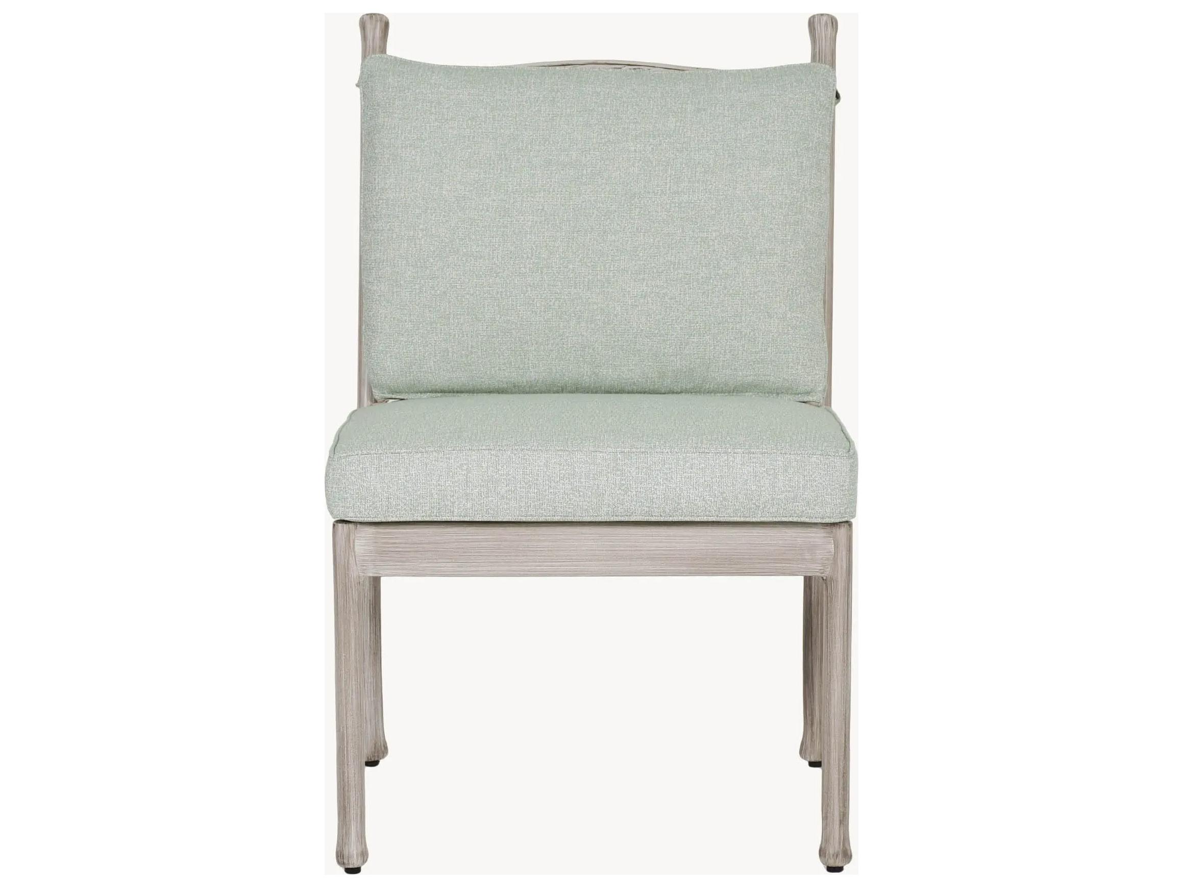 Castelle Lodge Formal Cast Aluminum Swivel Rocker Outdoor Patio Dining Side Chair with Seat Cushion