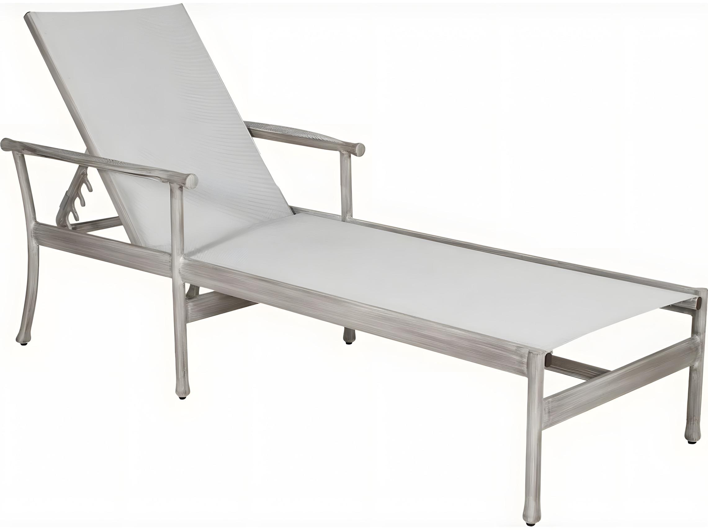 Castelle Lodge Formal Sling Aluminum Adjustable Chaise Lounge