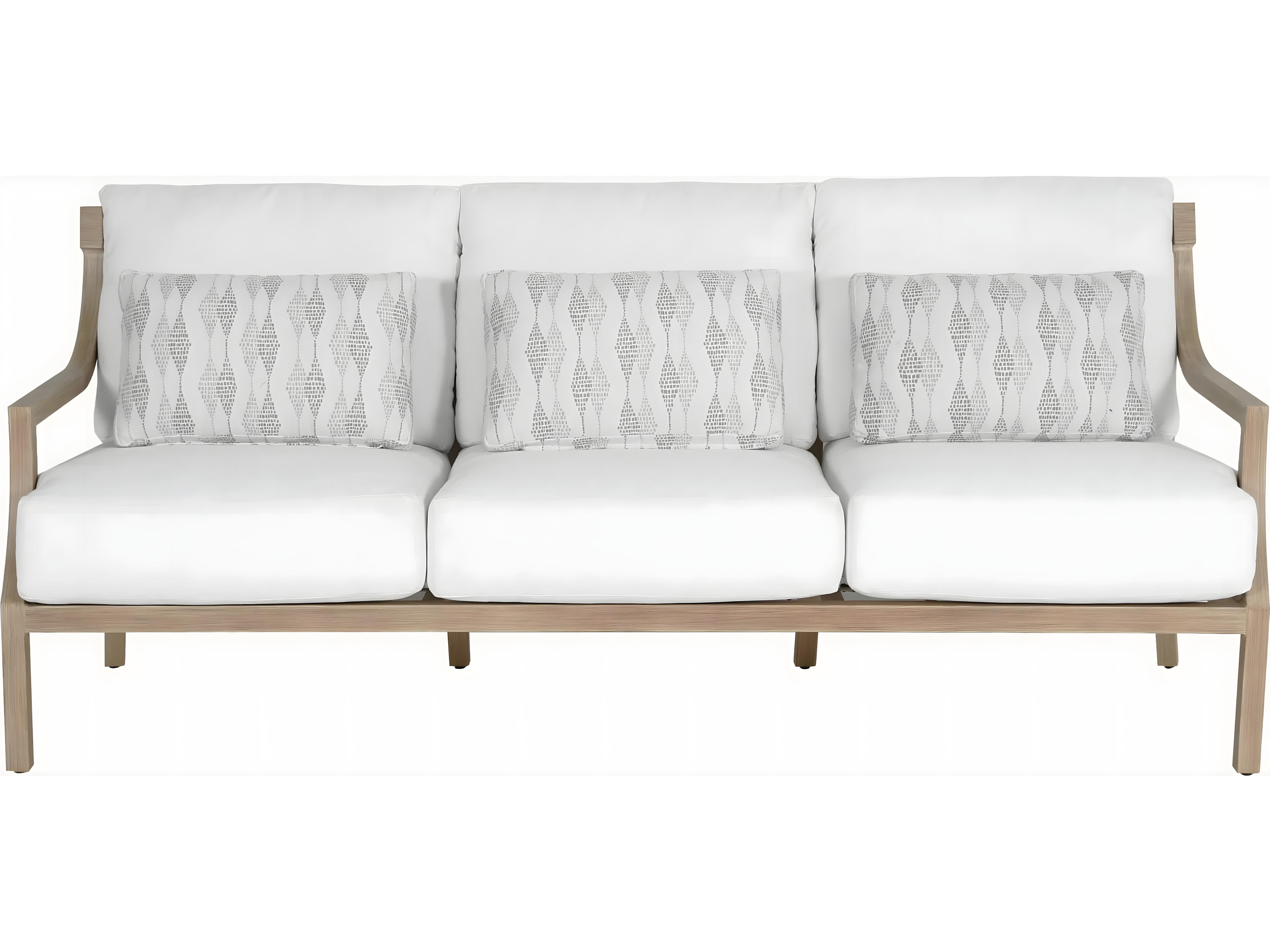 Castelle Nicoya Deep Seating Cast Aluminum Sofa with Three Throw Pillows