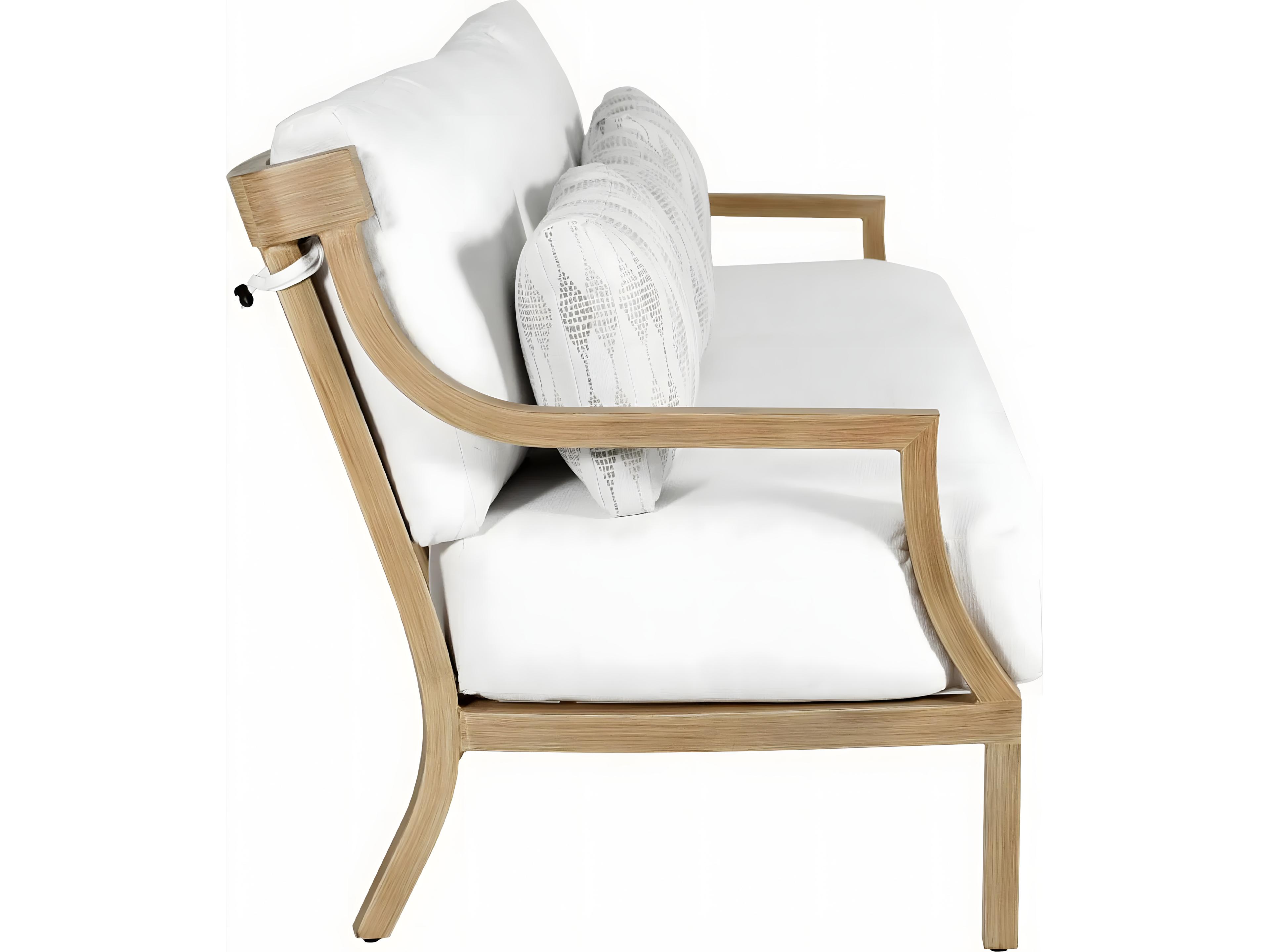 Castelle Nicoya Deep Seating Cast Aluminum Sofa with Three Throw Pillows