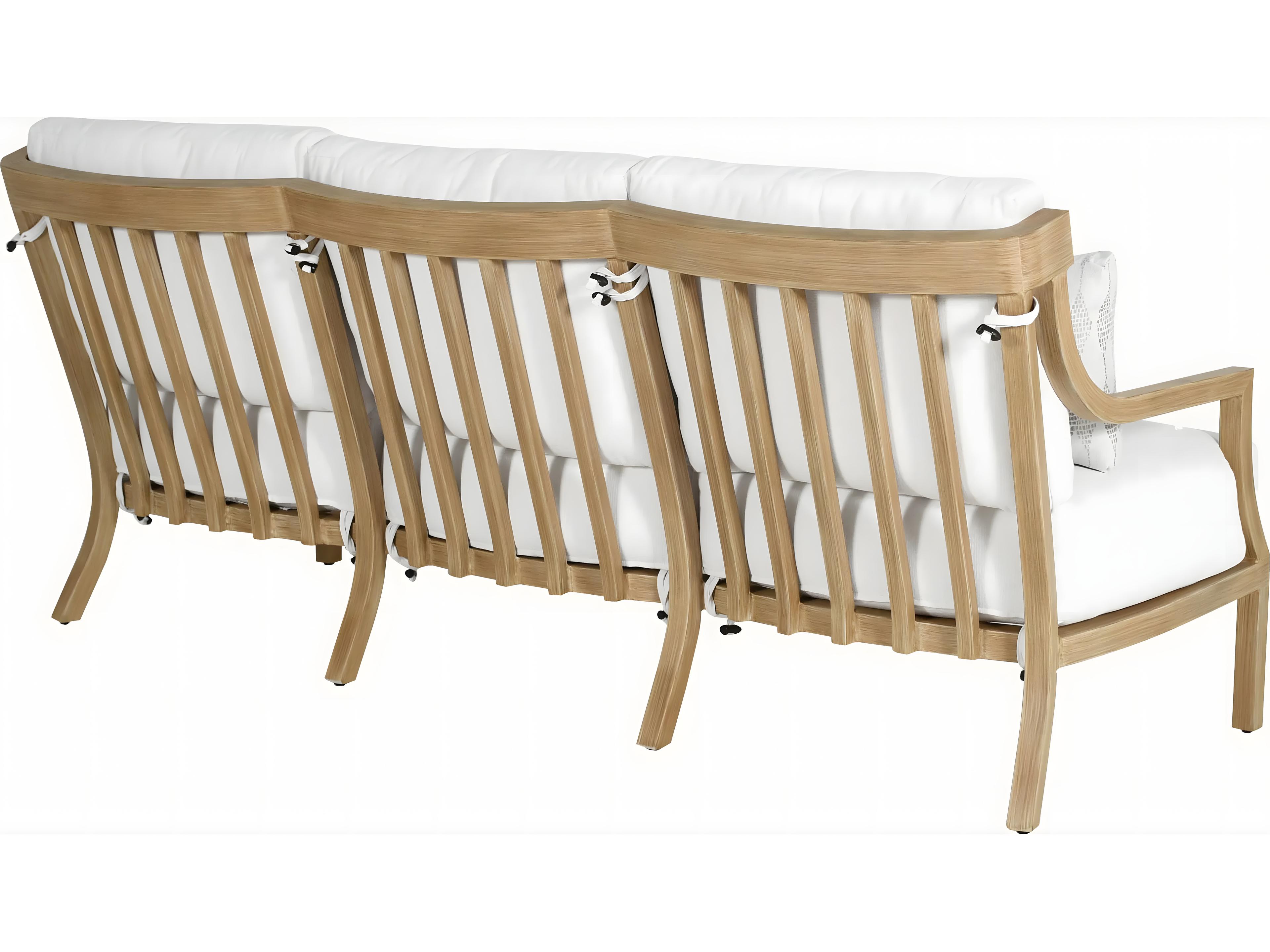 Castelle Nicoya Deep Seating Cast Aluminum Sofa with Three Throw Pillows