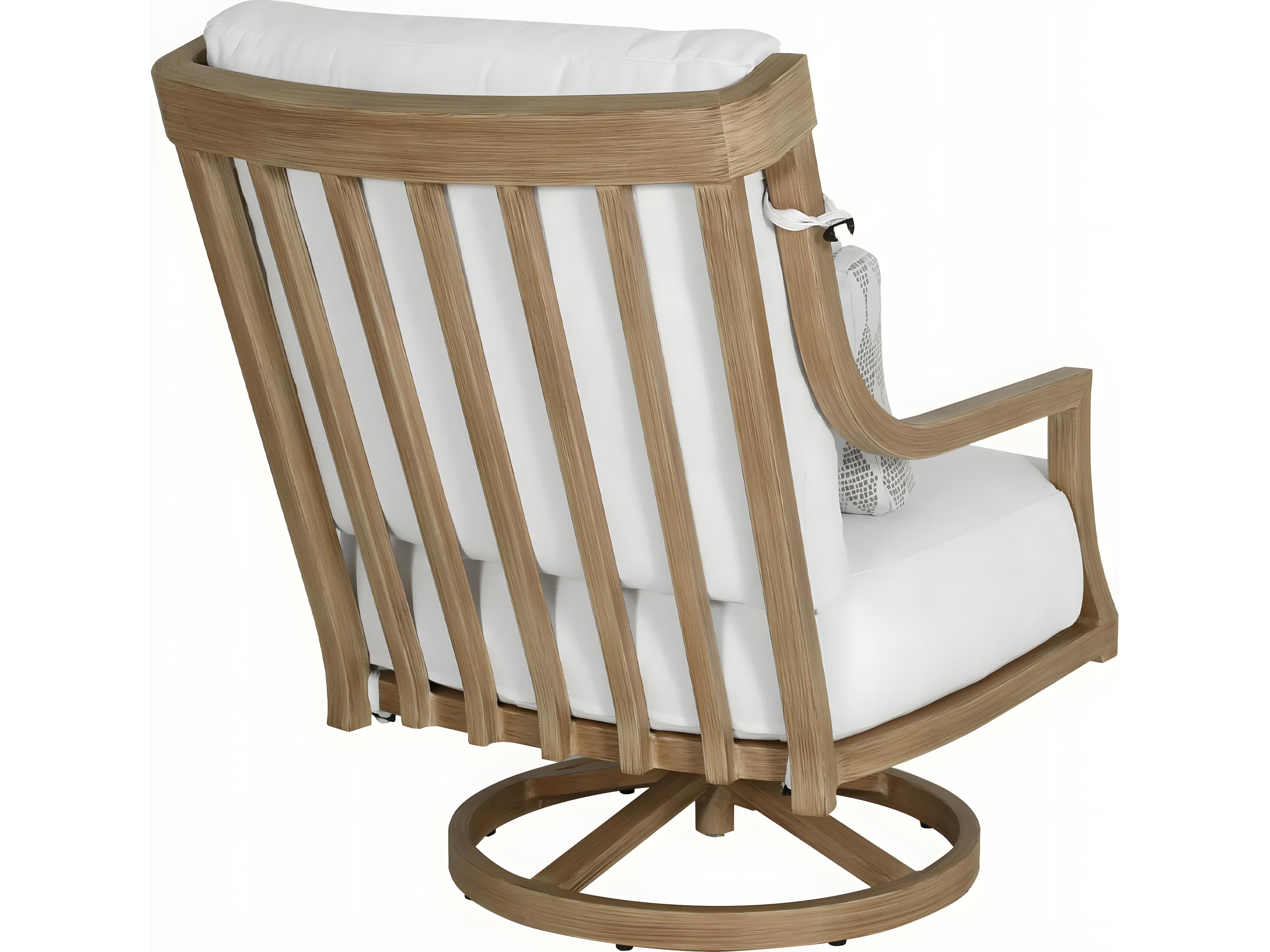 Castelle Nicoya Deep Seating Cast Aluminum Swivel Rocker Lounge Chair with One Accent Pillow