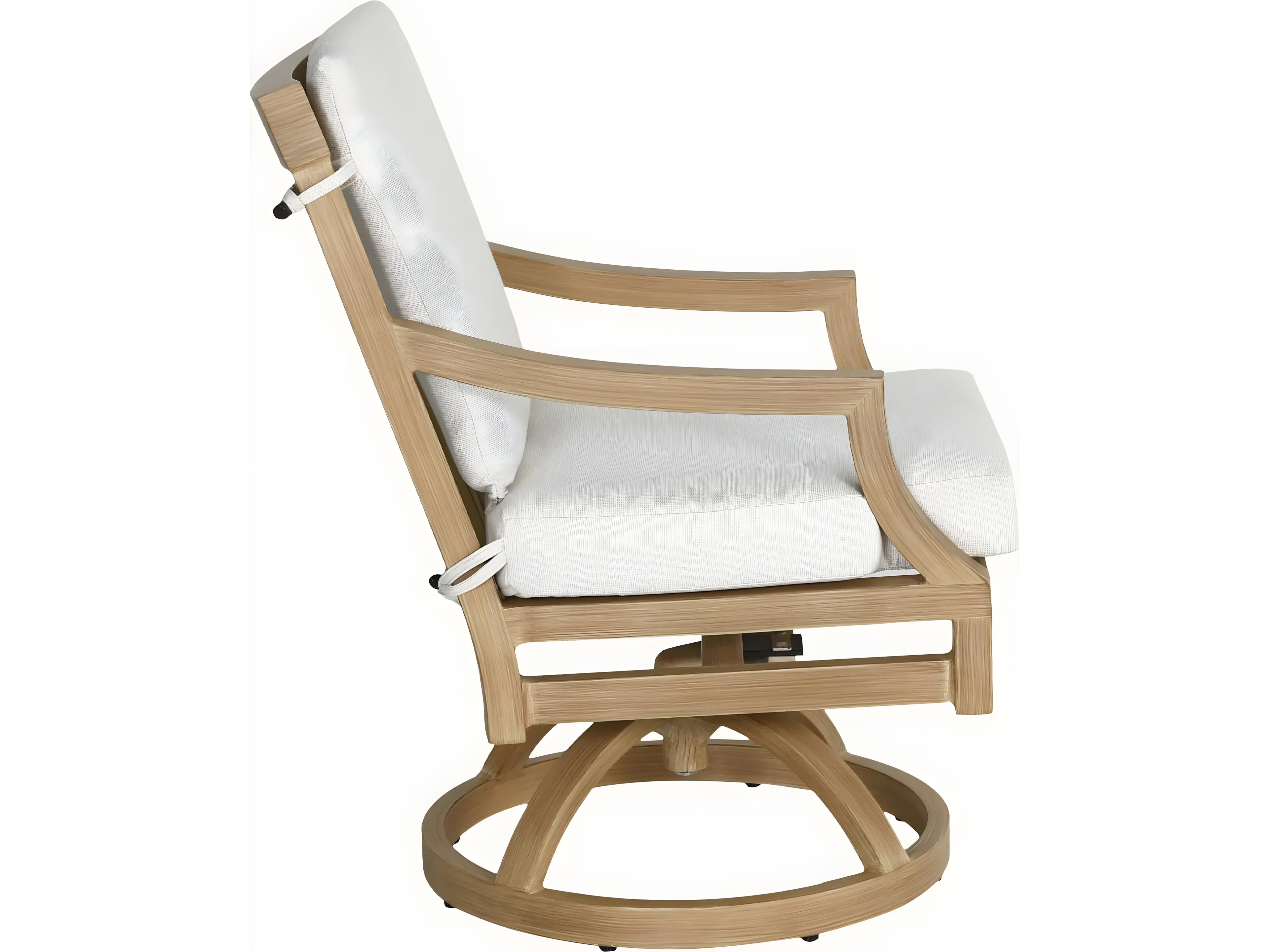 Castelle Nicoya Formal Cast Aluminum Swivel Rocker Dining Arm Chair Swivel Rocker