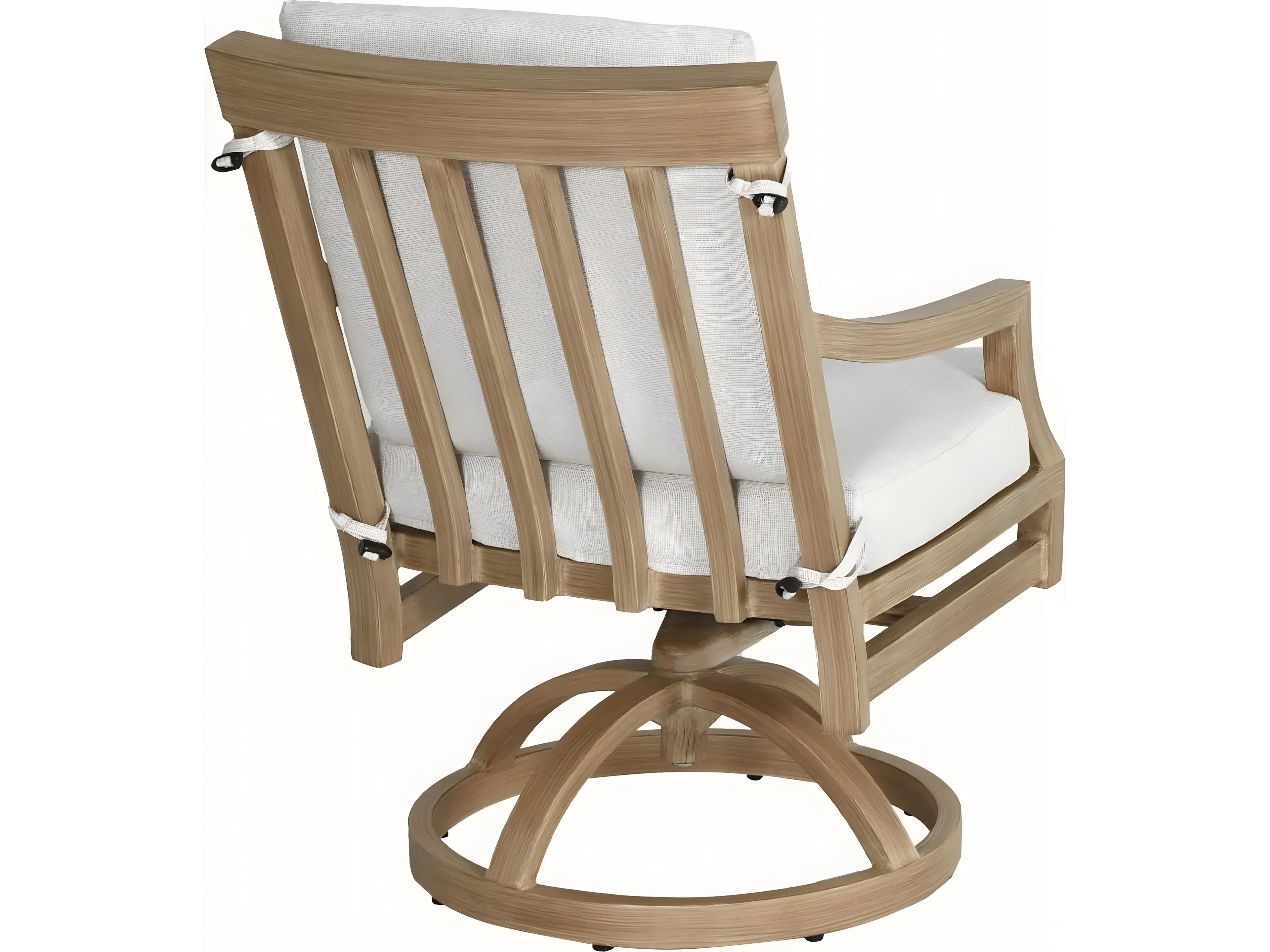 Castelle Nicoya Formal Cast Aluminum Swivel Rocker Dining Arm Chair Swivel Rocker