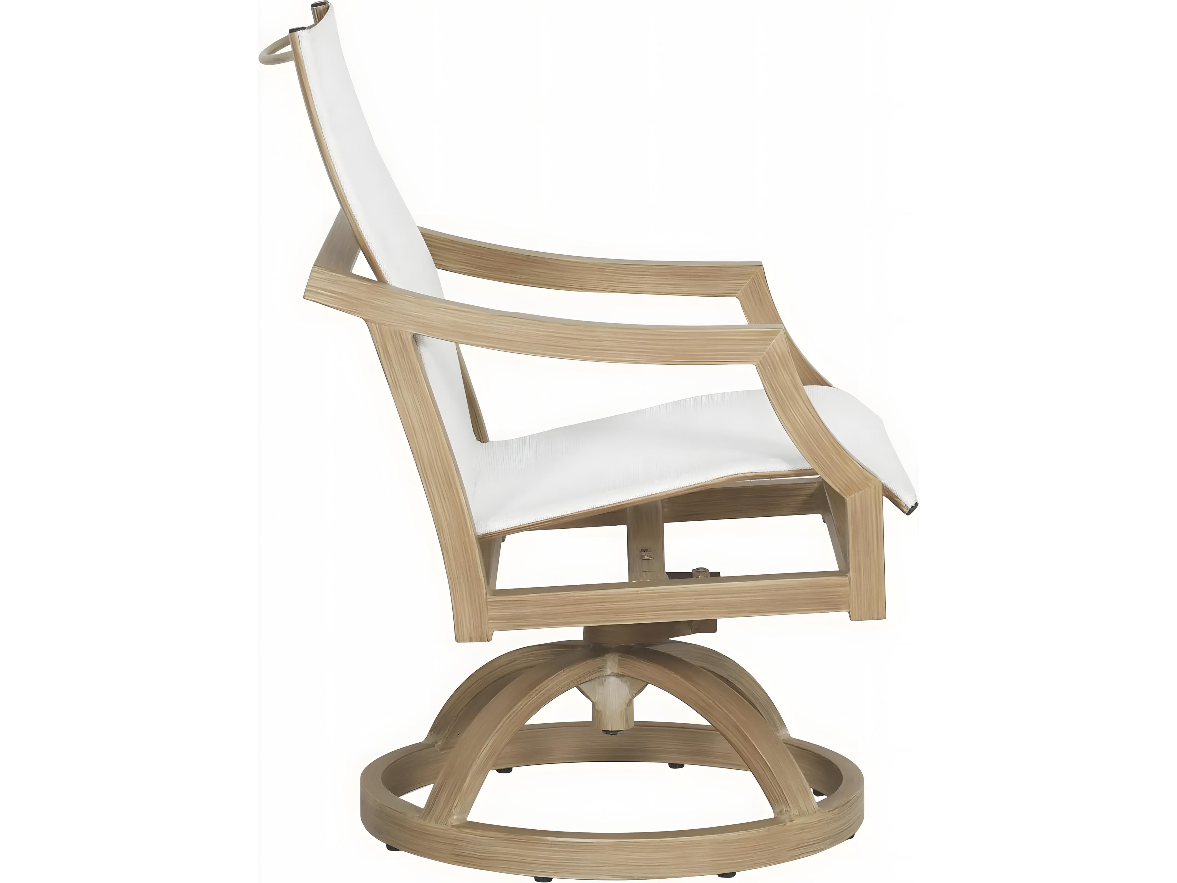 Castelle Nicoya Sling Cast Aluminum Swivel Rocker Dining Arm Chair