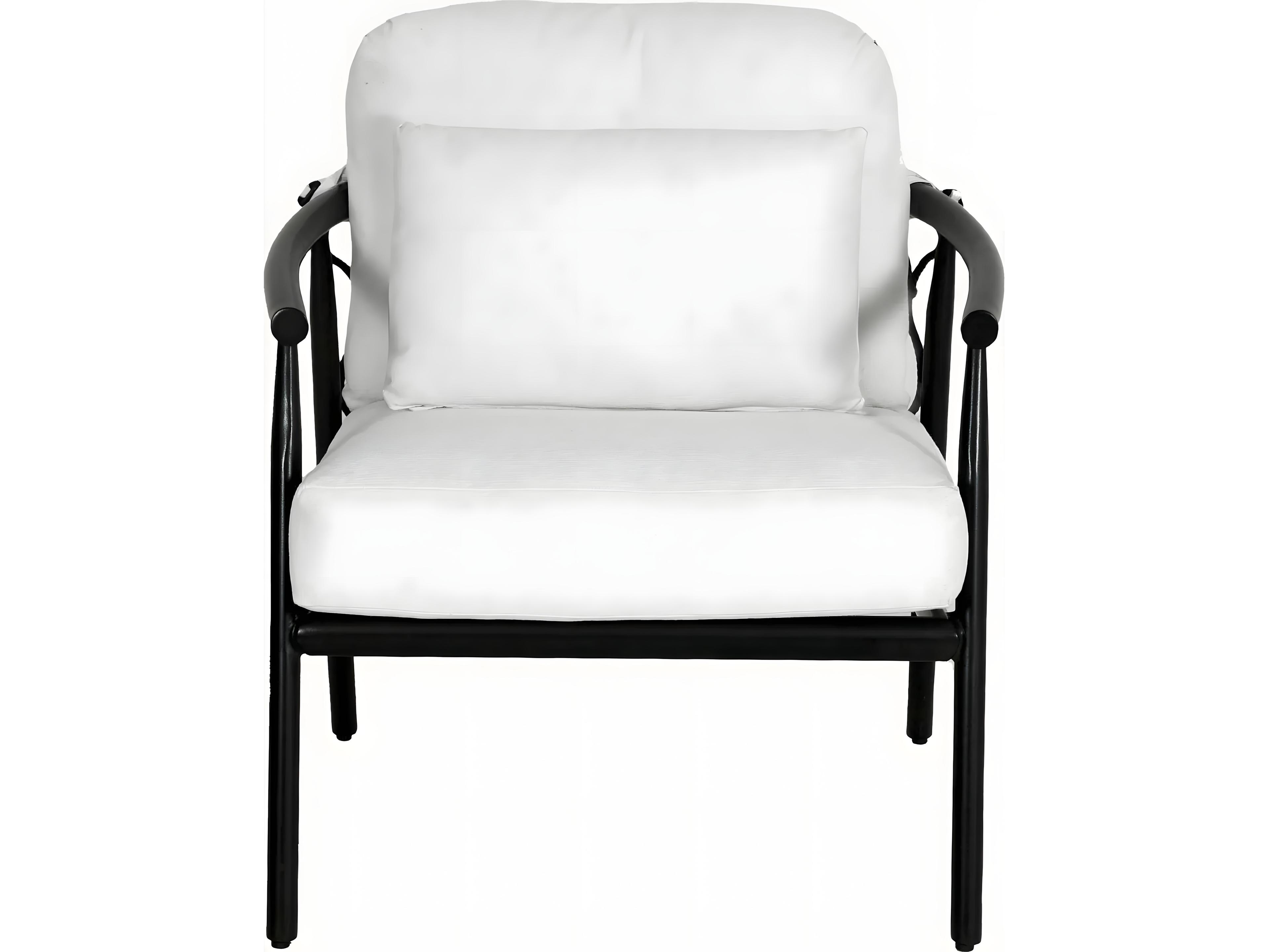 Castelle Cordell Deep Seating Cast Aluminum Lounge Chair with One Accent Pillow