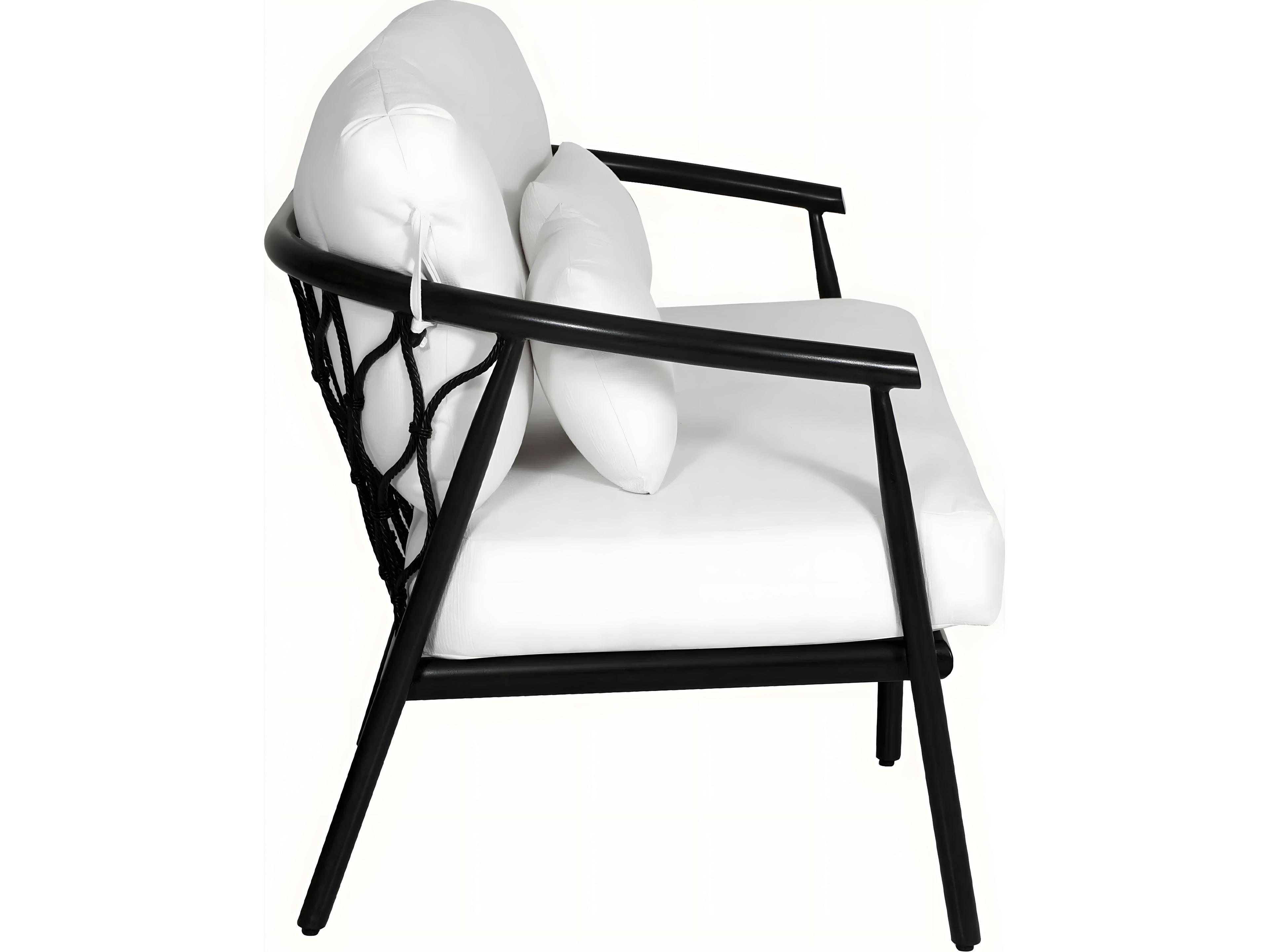 Castelle Cordell Deep Seating Cast Aluminum Cushion Loveseat with Two Throw Pillows