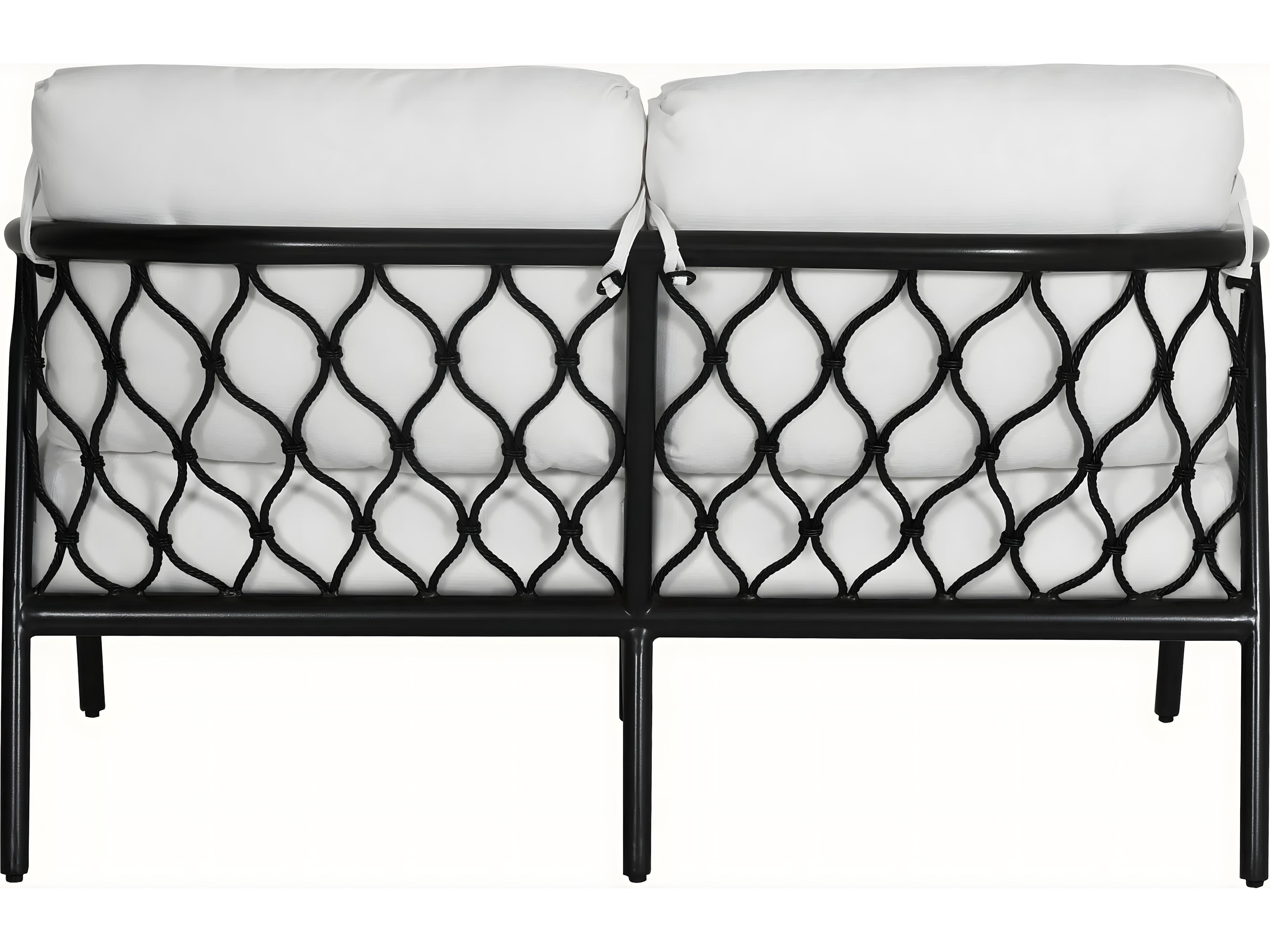 Castelle Cordell Deep Seating Cast Aluminum Cushion Loveseat with Two Throw Pillows