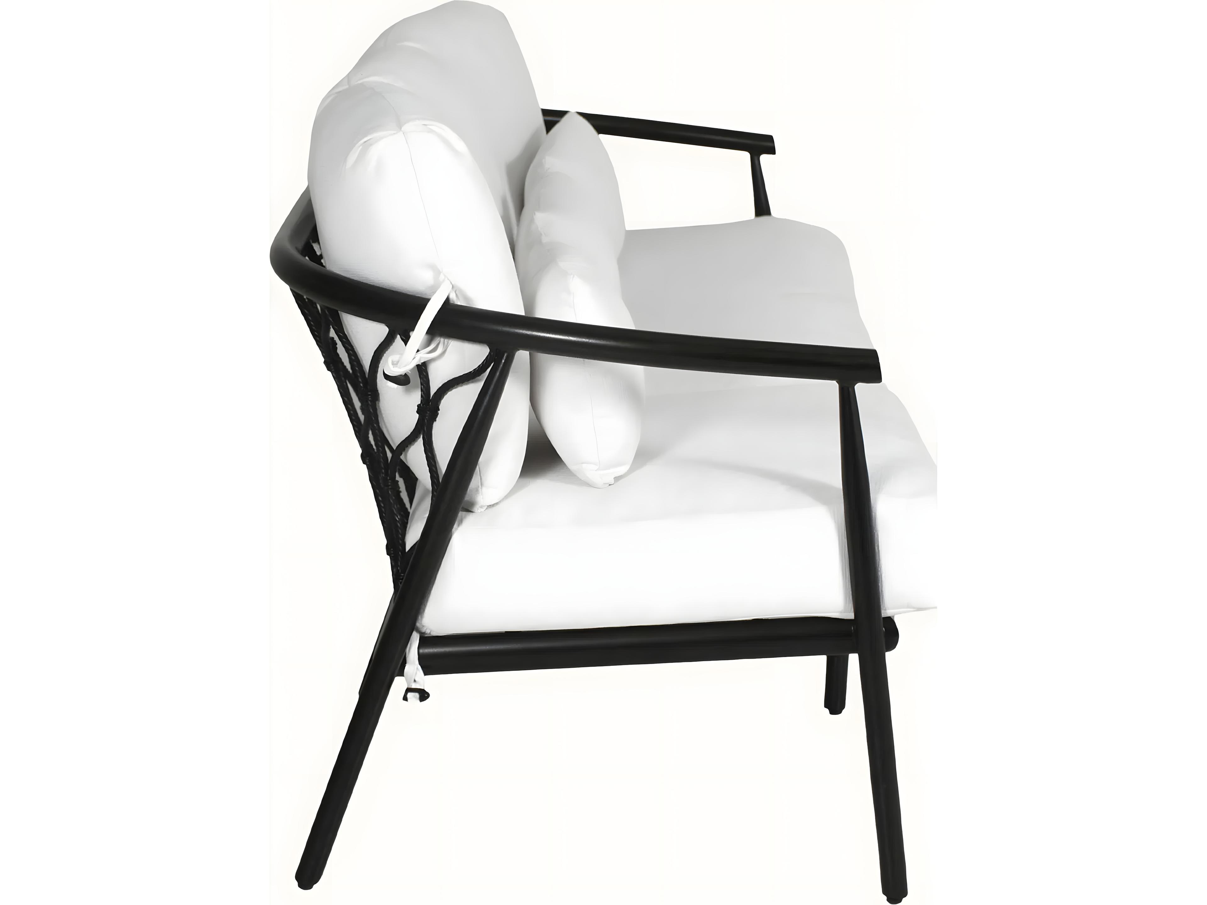 Castelle Cordell Deep Seating Cast Aluminum Sofa with Three Throw Pillows