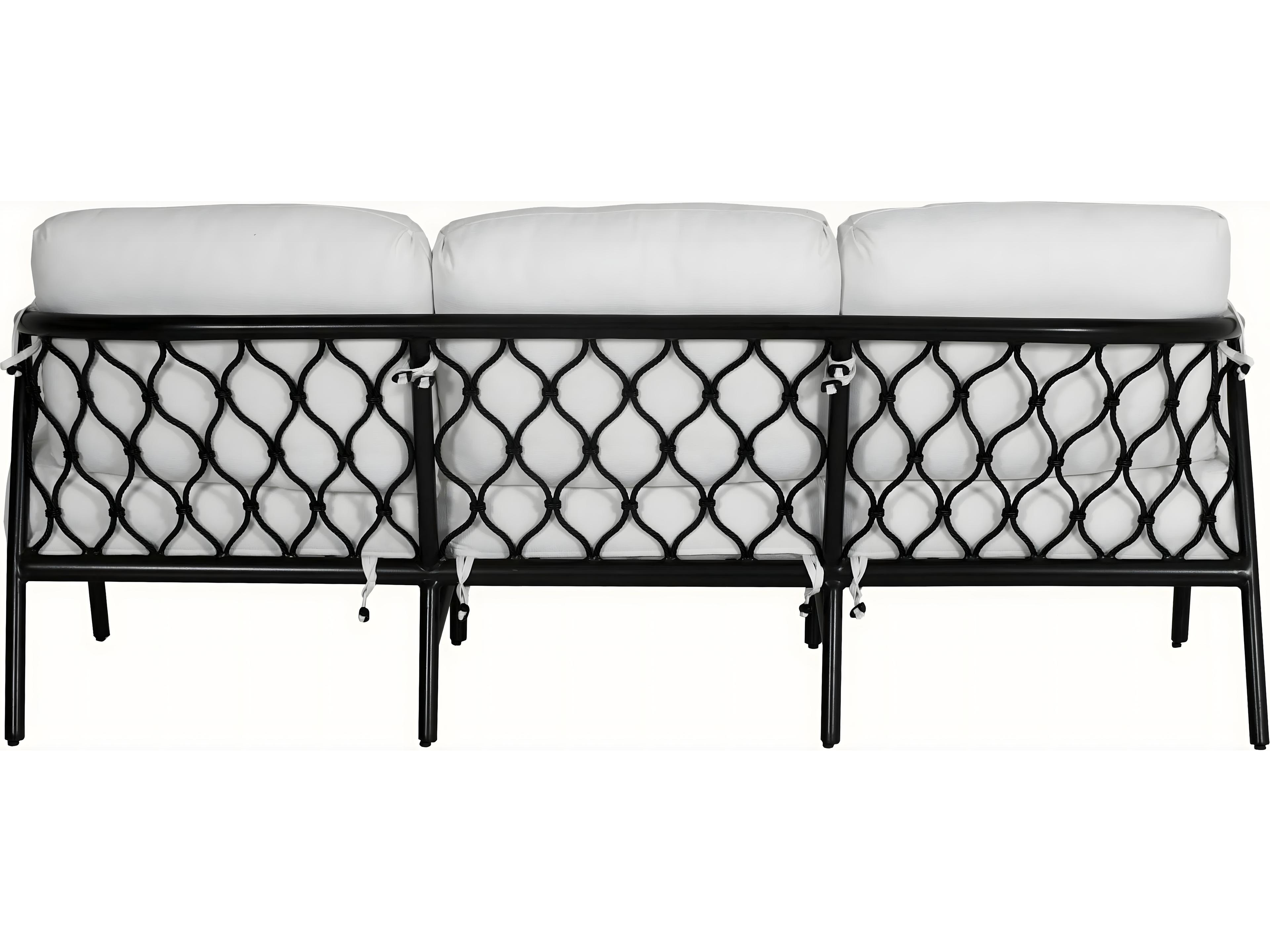 Castelle Cordell Deep Seating Cast Aluminum Sofa with Three Throw Pillows