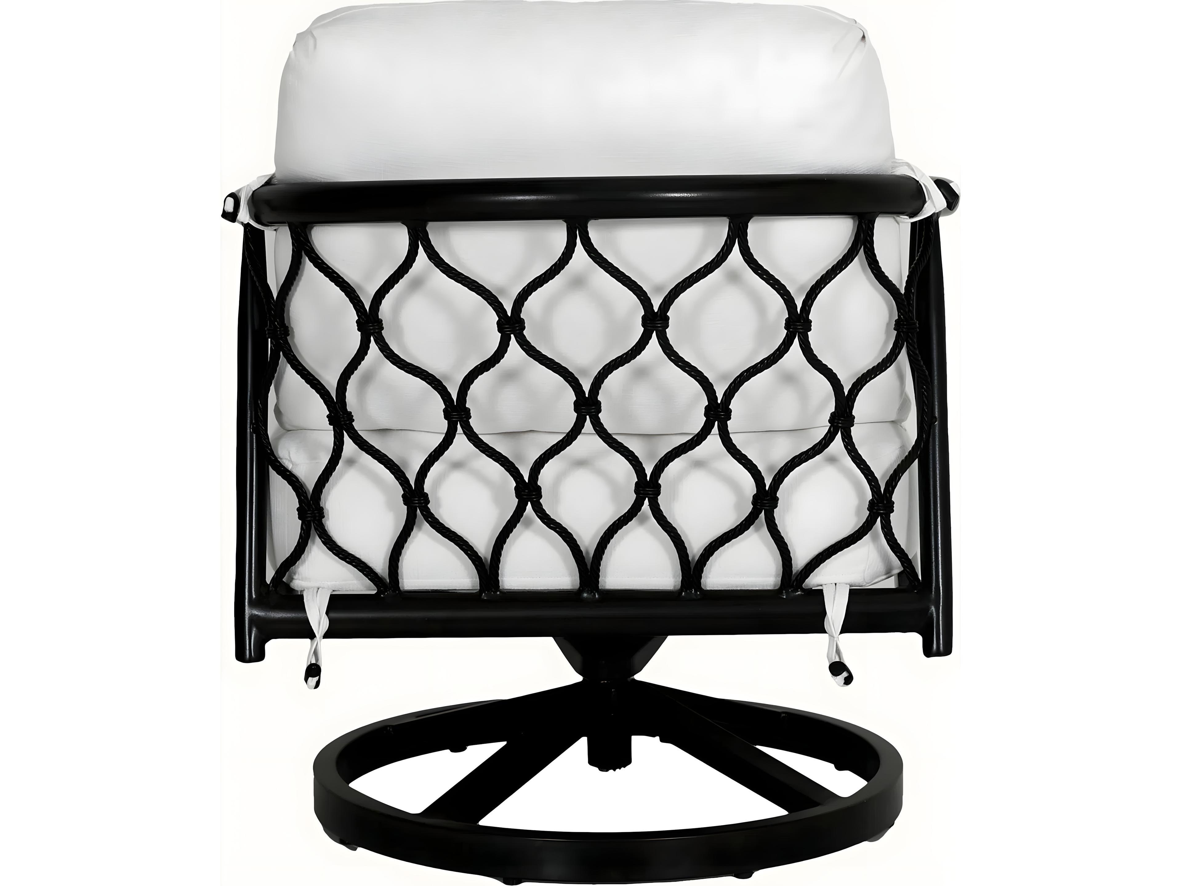 Castelle Cordell Deep Seating Cast Aluminum Swivel Rocker Lounge Chair with One Accent Pillow